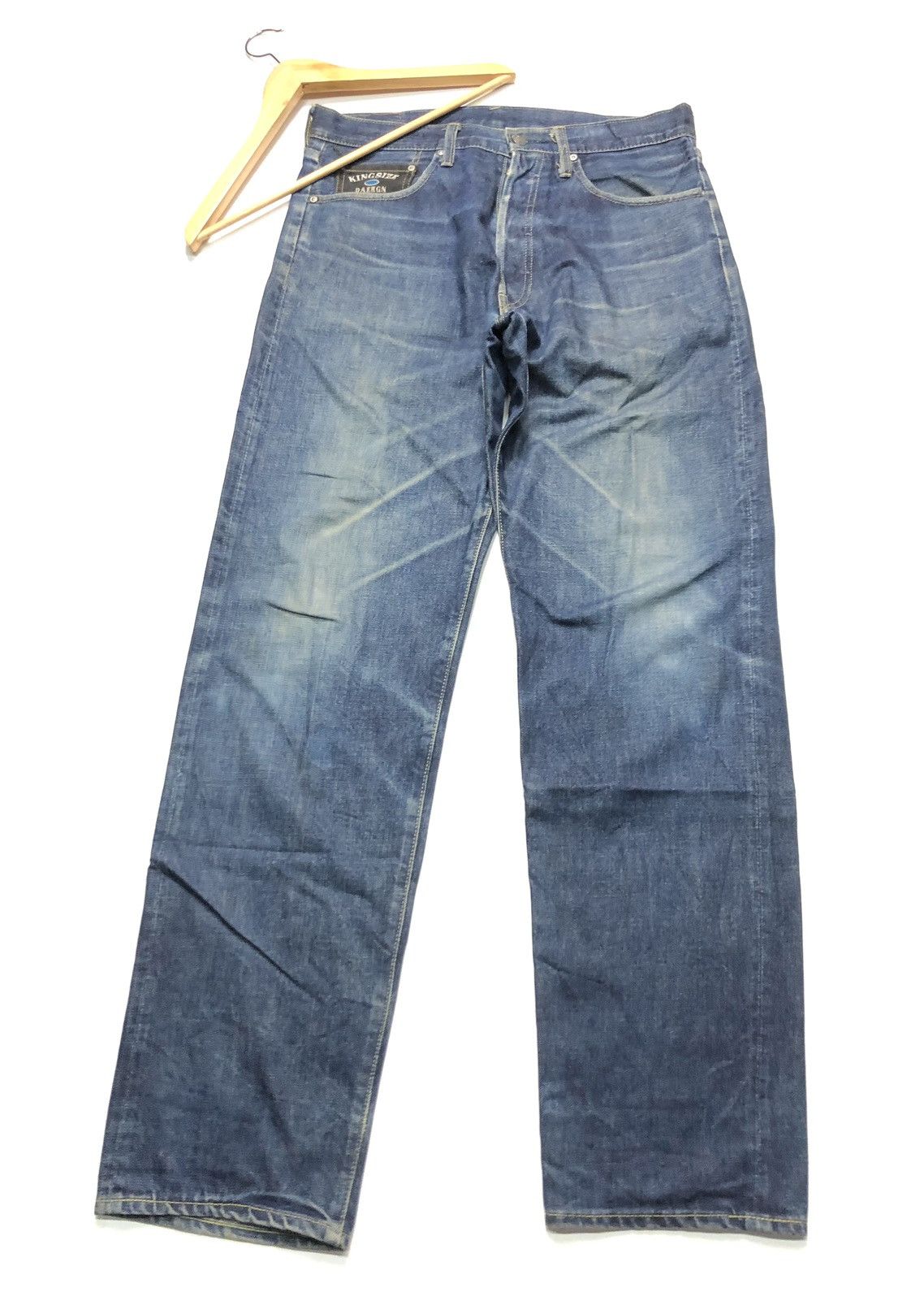 Japanese Brand × King × Vintage KING SIZE JAPAN BRAND BLUE WASH DISTRESSED DENIM JAPAN🇯🇵 Size US 34 / EU 50 - 3 Thumbnail
