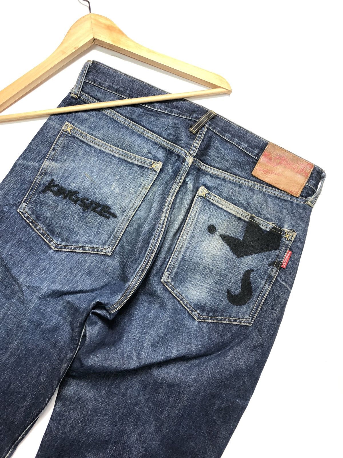 Japanese Brand × King × Vintage KING SIZE JAPAN BRAND BLUE WASH DISTRESSED DENIM JAPAN🇯🇵 Size US 34 / EU 50 - 1 Thumbnail