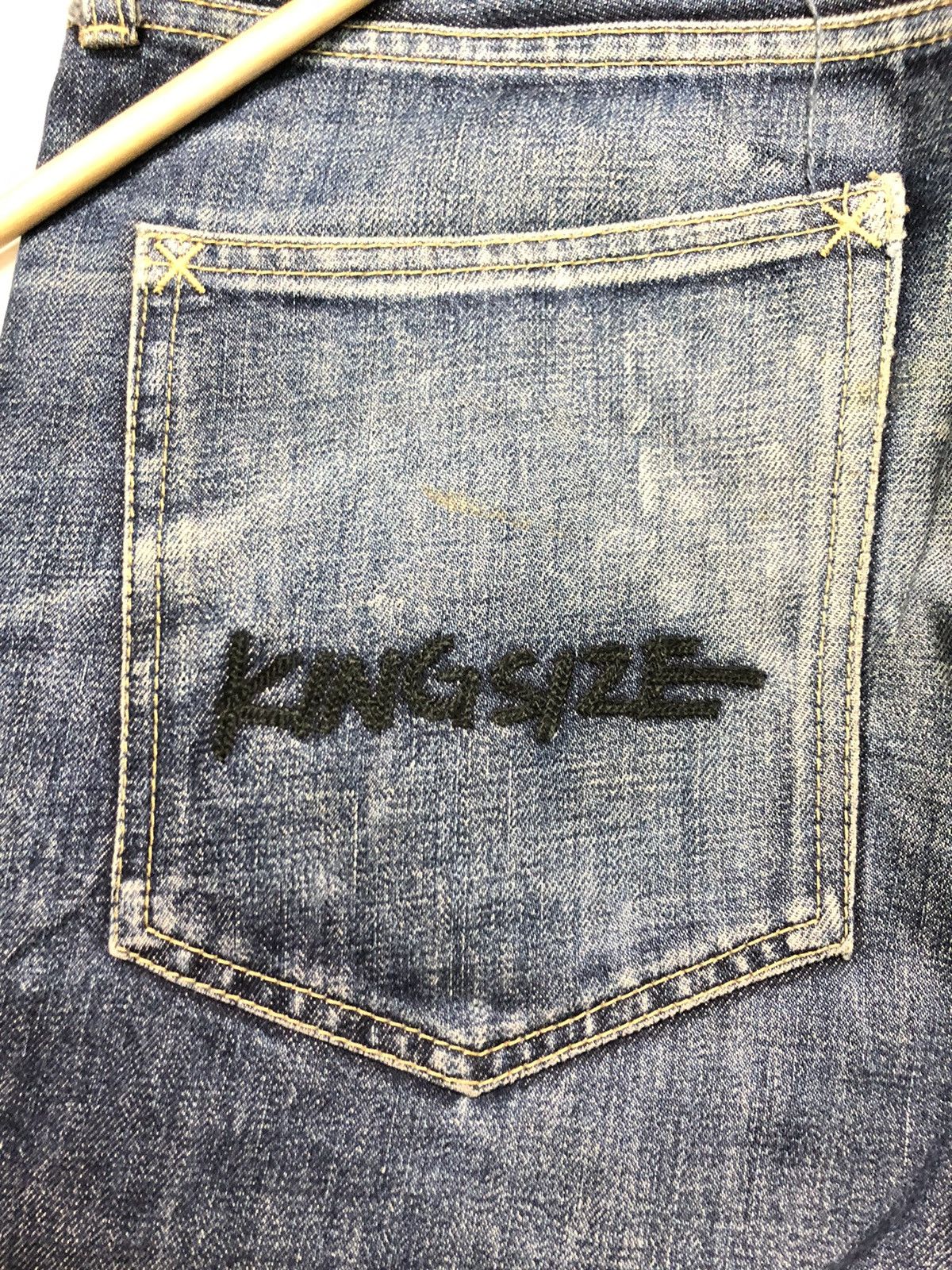 Japanese Brand × King × Vintage KING SIZE JAPAN BRAND BLUE WASH DISTRESSED DENIM JAPAN🇯🇵 Size US 34 / EU 50 - 13 Thumbnail