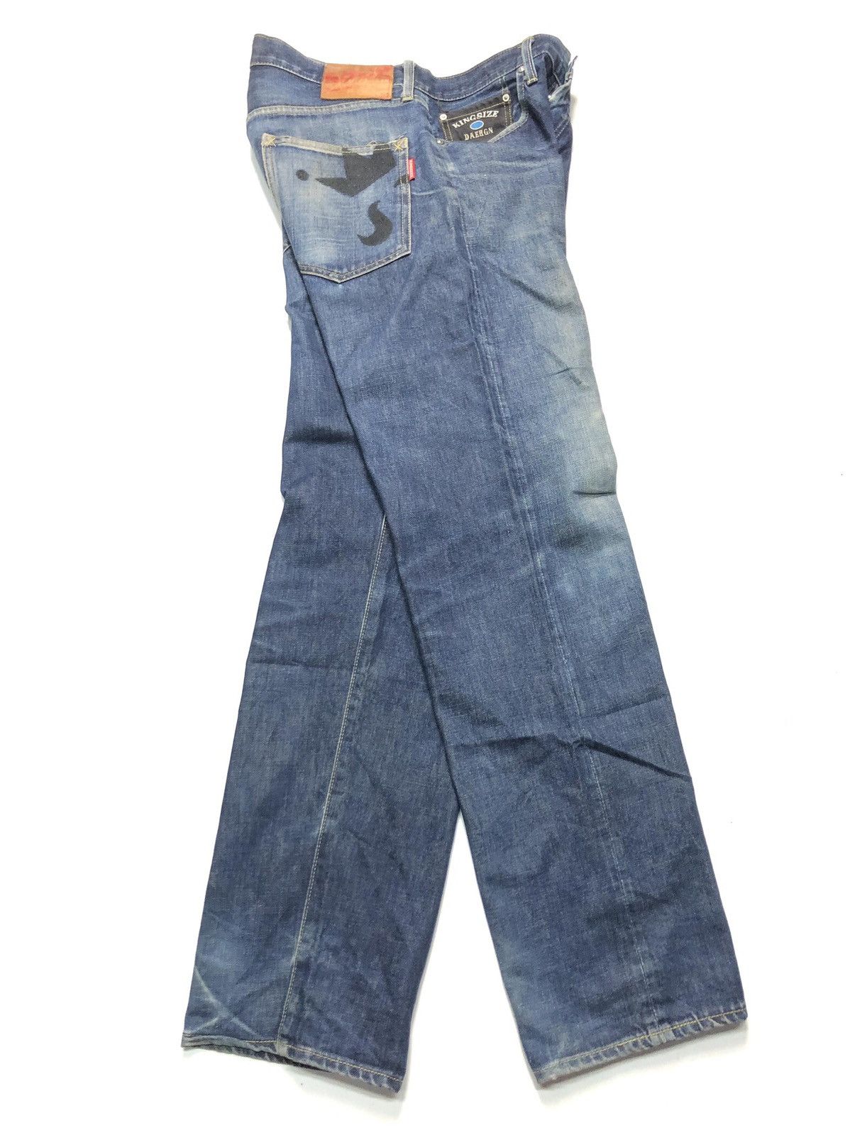 Japanese Brand × King × Vintage KING SIZE JAPAN BRAND BLUE WASH DISTRESSED DENIM JAPAN🇯🇵 Size US 34 / EU 50 - 11 Thumbnail