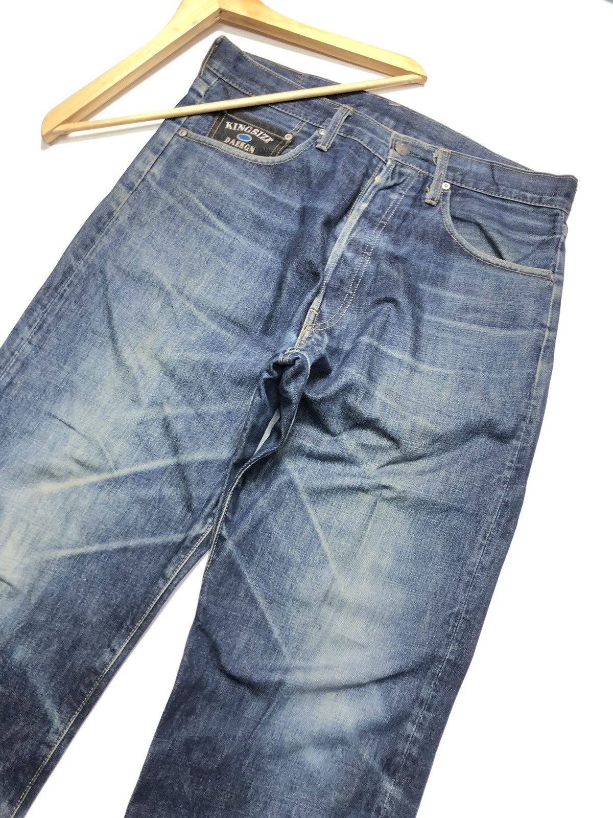 Japanese Brand × King × Vintage KING SIZE JAPAN BRAND BLUE WASH DISTRESSED DENIM JAPAN🇯🇵 Size US 34 / EU 50 - 4 Thumbnail
