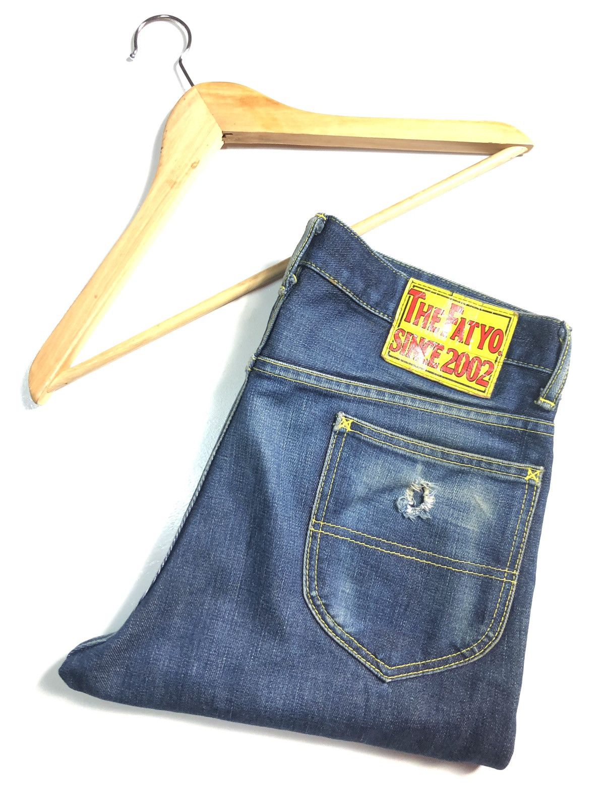 Fat Tokyo × Japanese Brand THE FATYO DEXTER SKINNY DISTRESSED BLUE DENIM Size US 33 - 1 Thumbnail