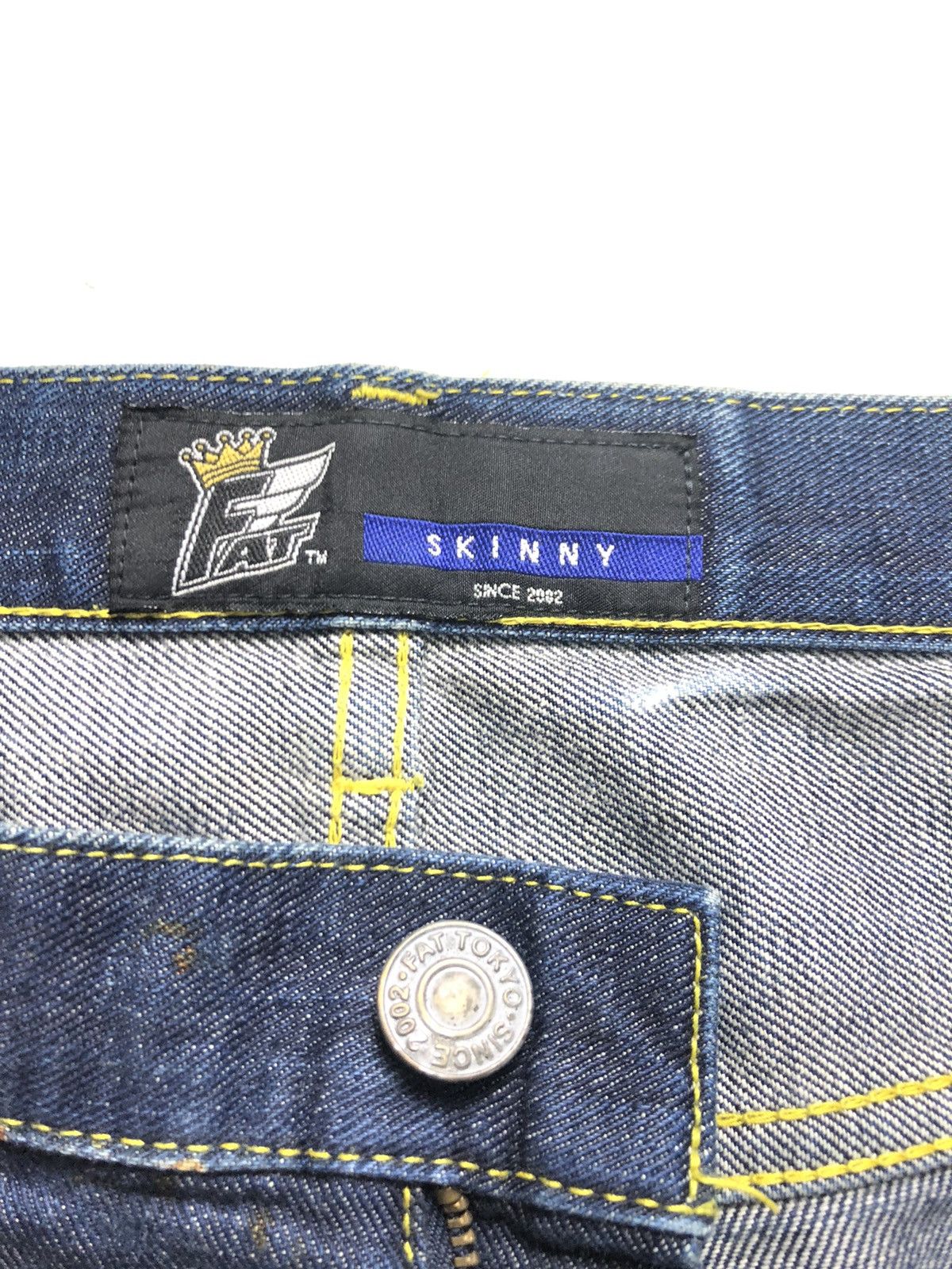 Fat Tokyo × Japanese Brand THE FATYO DEXTER SKINNY DISTRESSED BLUE DENIM Size US 33 - 9 Thumbnail
