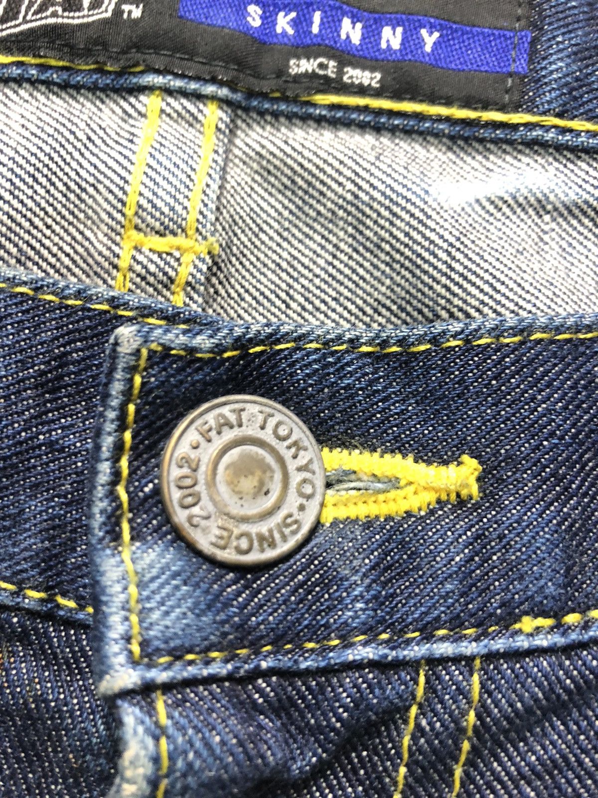 Fat Tokyo × Japanese Brand THE FATYO DEXTER SKINNY DISTRESSED BLUE DENIM Size US 33 - 7 Thumbnail