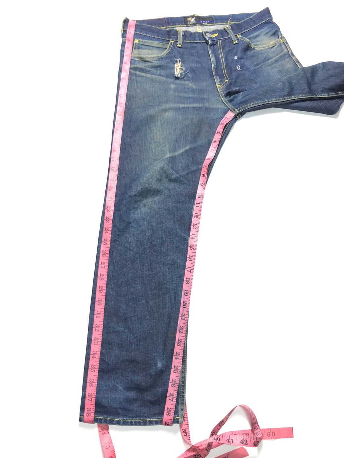 Fat Tokyo × Japanese Brand THE FATYO DEXTER SKINNY DISTRESSED BLUE DENIM Size US 33 - 15 Thumbnail