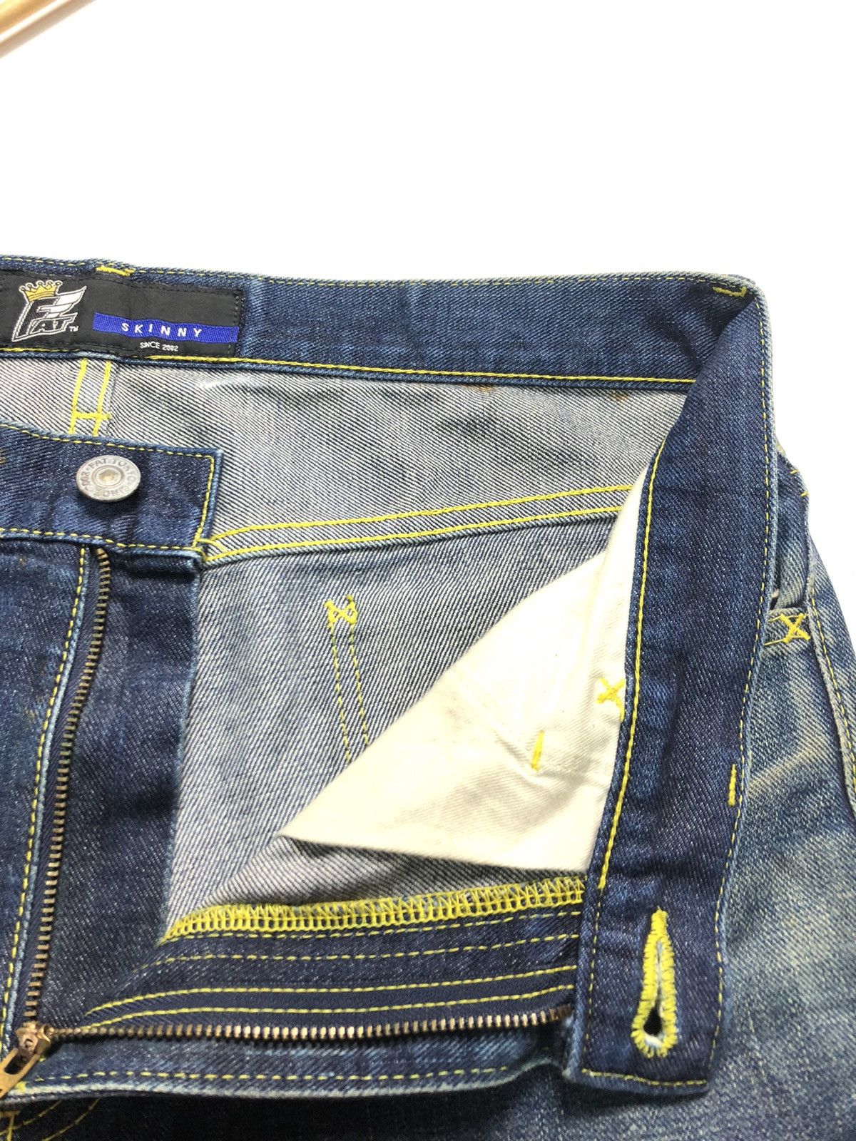 Fat Tokyo × Japanese Brand THE FATYO DEXTER SKINNY DISTRESSED BLUE DENIM Size US 33 - 8 Thumbnail