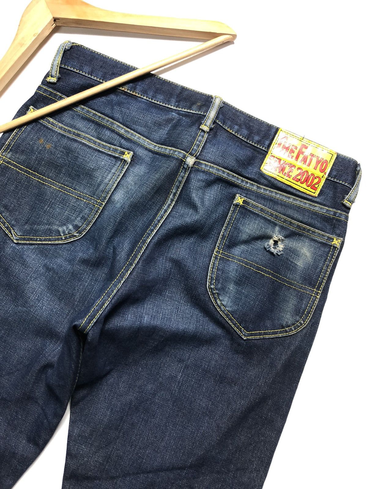 Fat Tokyo × Japanese Brand THE FATYO DEXTER SKINNY DISTRESSED BLUE DENIM Size US 33 - 2 Thumbnail