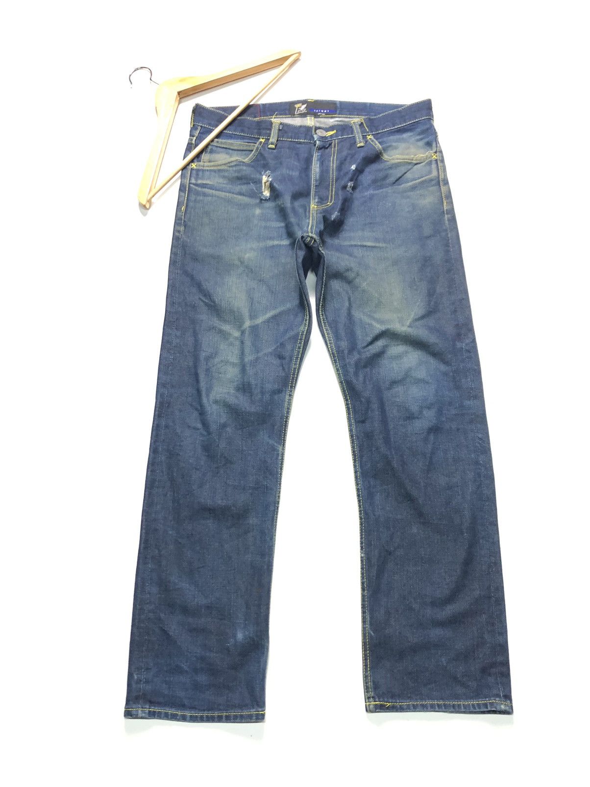Fat Tokyo × Japanese Brand THE FATYO DEXTER SKINNY DISTRESSED BLUE DENIM Size US 33 - 5 Thumbnail