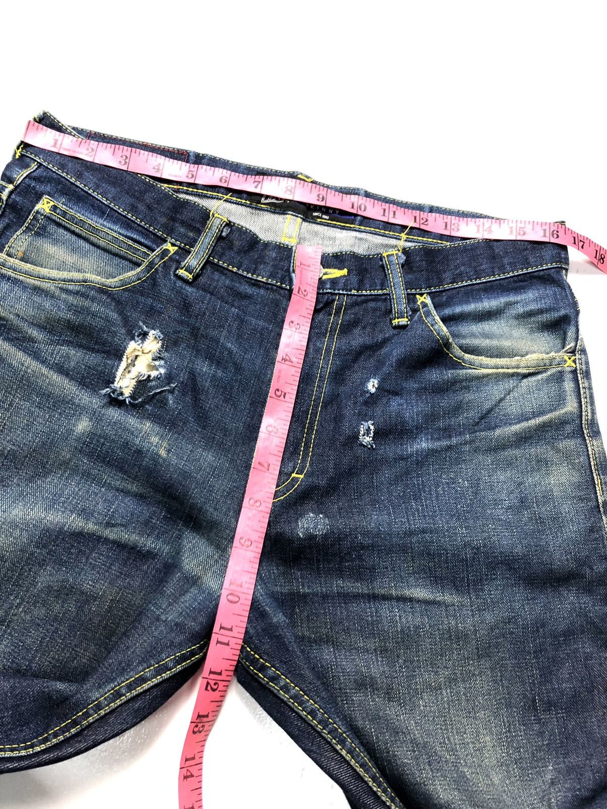 Fat Tokyo × Japanese Brand THE FATYO DEXTER SKINNY DISTRESSED BLUE DENIM Size US 33 - 14 Thumbnail