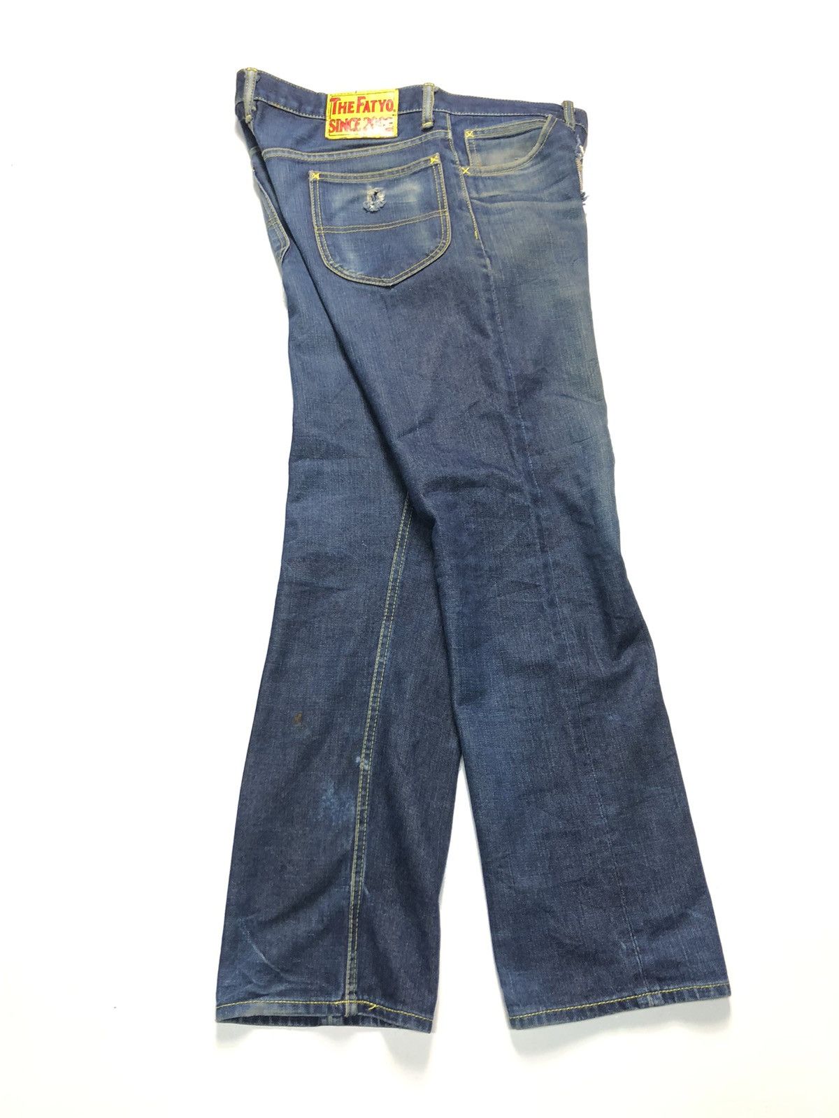 Fat Tokyo × Japanese Brand THE FATYO DEXTER SKINNY DISTRESSED BLUE DENIM Size US 33 - 13 Thumbnail