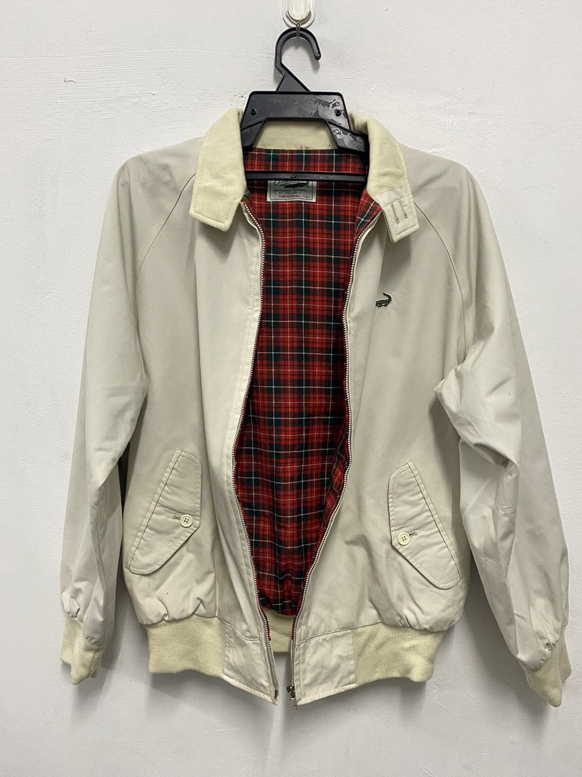 image of Vintage 90’S Crocodile Brand Herrington Jacket in Cream, Men's (Size Small)