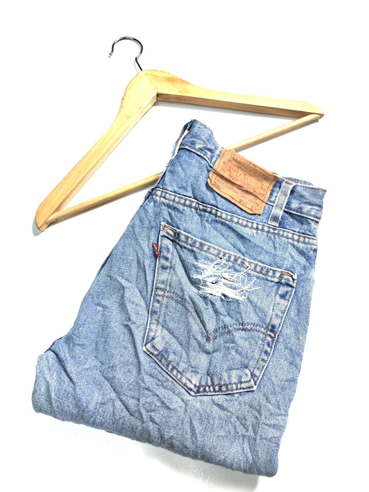 Levi's × Vintage VINTAGE90sLEVIS 505 REGULAR FIT STRAIGHT LEG DISTRESED DENI Size US 31 - 16 Thumbnail