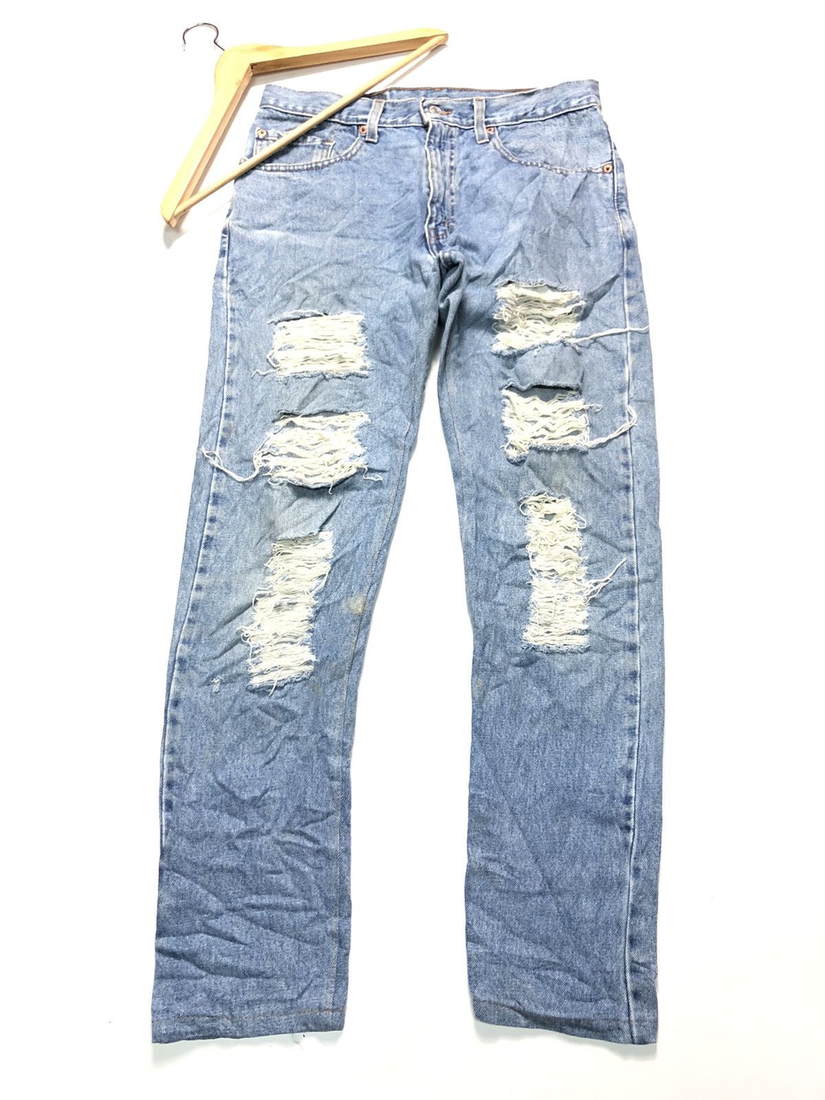 Levi's × Vintage VINTAGE90sLEVIS 505 REGULAR FIT STRAIGHT LEG DISTRESED DENI Size US 31 - 1 Thumbnail