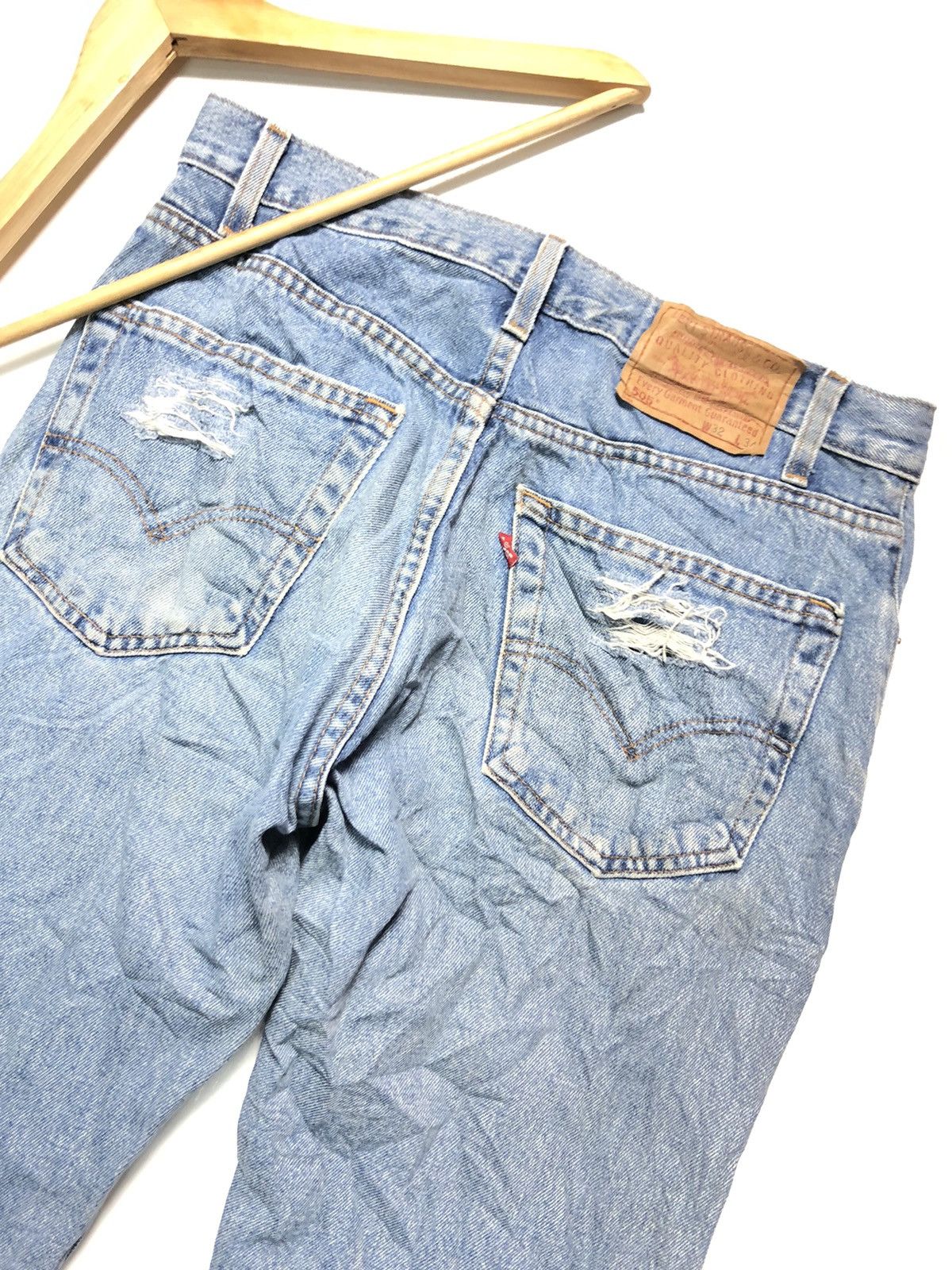 Levi's × Vintage VINTAGE90sLEVIS 505 REGULAR FIT STRAIGHT LEG DISTRESED DENI Size US 31 - 8 Thumbnail
