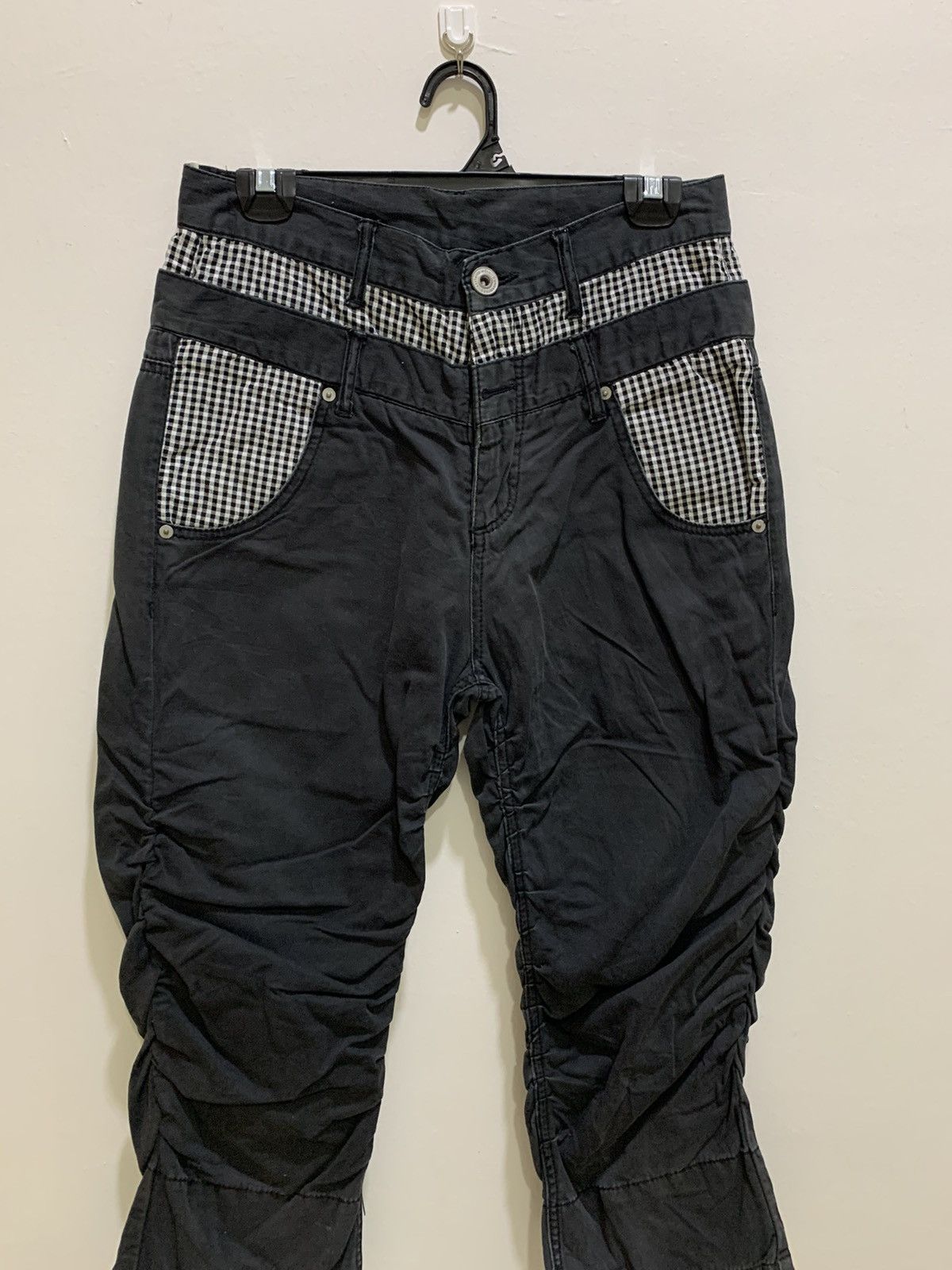 Japanese Brand × Seditionaries GINGHAM PLAID Double Waist Spring Leg Punk Crop Short Pant Size US 29 - 6 Thumbnail