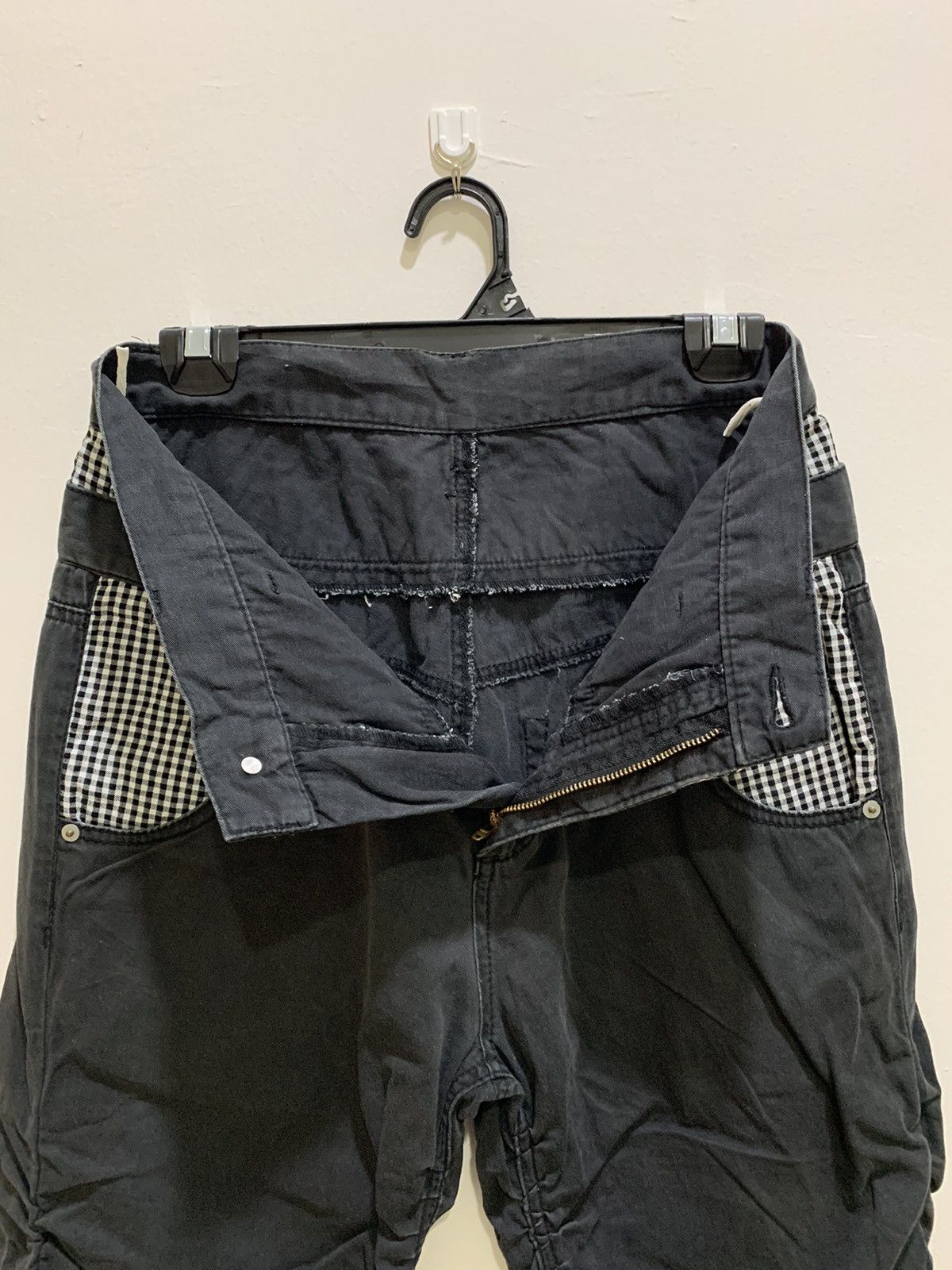 Japanese Brand × Seditionaries GINGHAM PLAID Double Waist Spring Leg Punk Crop Short Pant Size US 29 - 19 Thumbnail
