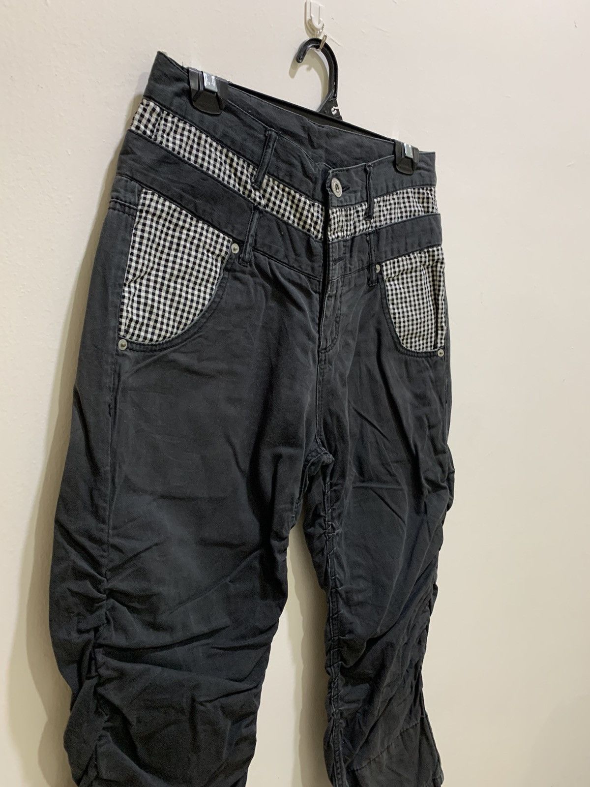 Japanese Brand × Seditionaries GINGHAM PLAID Double Waist Spring Leg Punk Crop Short Pant Size US 29 - 8 Thumbnail