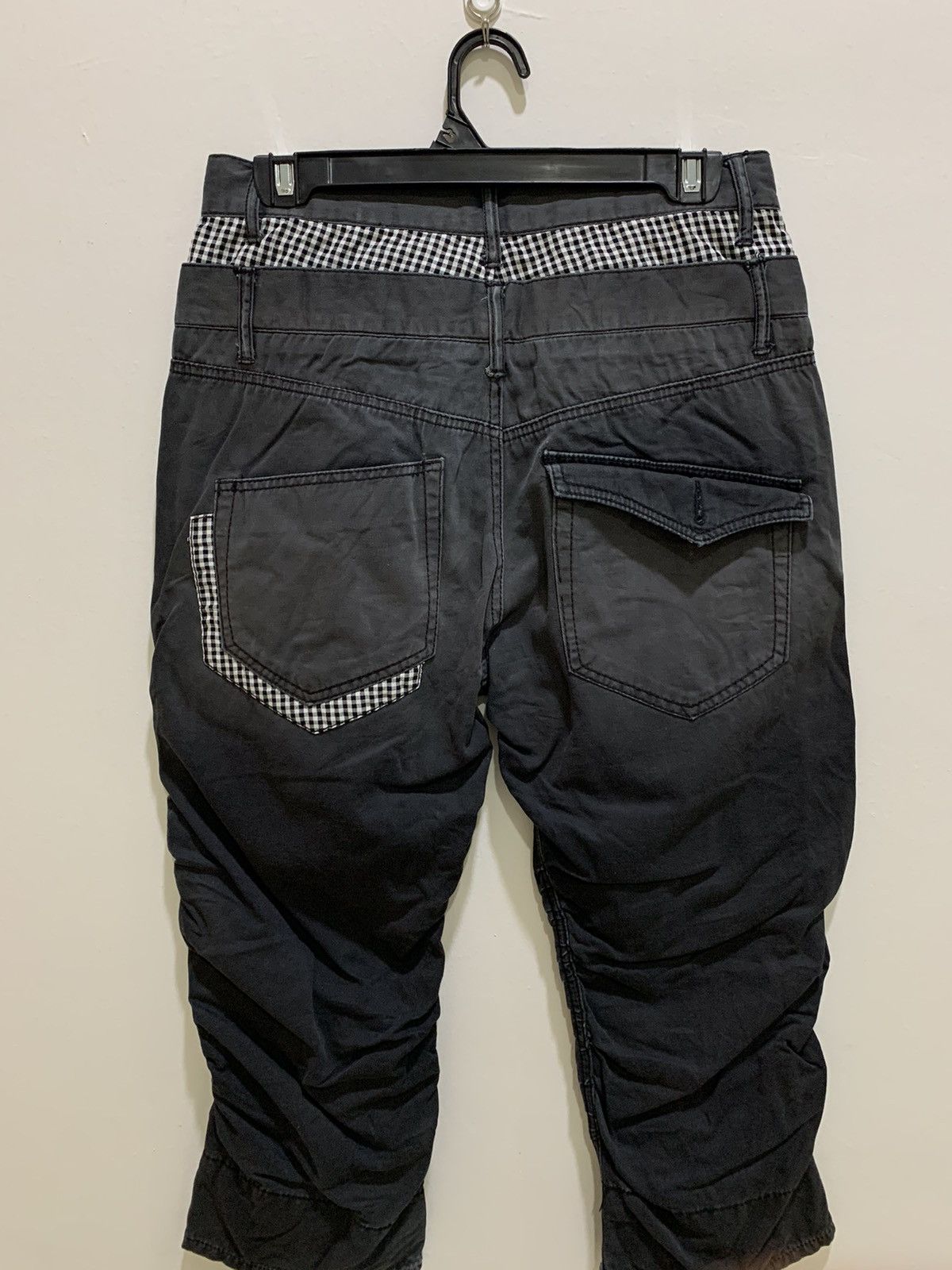 Japanese Brand × Seditionaries GINGHAM PLAID Double Waist Spring Leg Punk Crop Short Pant Size US 29 - 14 Thumbnail
