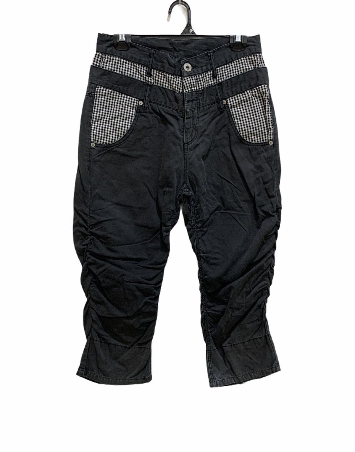 Japanese Brand × Seditionaries GINGHAM PLAID Double Waist Spring Leg Punk Crop Short Pant Size US 29 - 3 Thumbnail