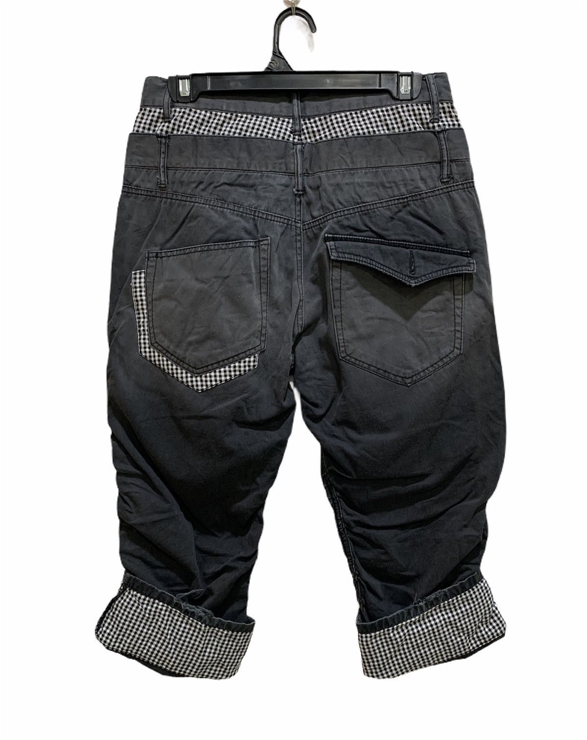 Japanese Brand × Seditionaries GINGHAM PLAID Double Waist Spring Leg Punk Crop Short Pant Size US 29 - 2 Thumbnail