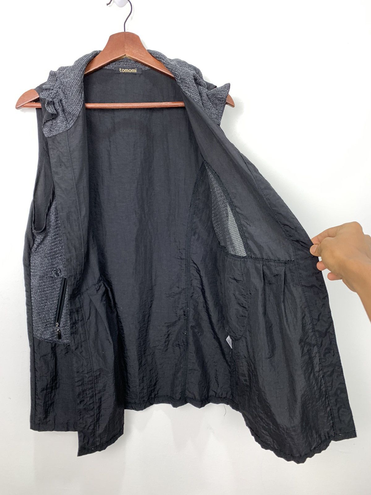 All Blacks × Japanese Brand TOMOMI Mesh Net Nylon Flare Multipocket Button Vest Jacket Size M / US 6-8 / IT 42-44 - 15 Thumbnail