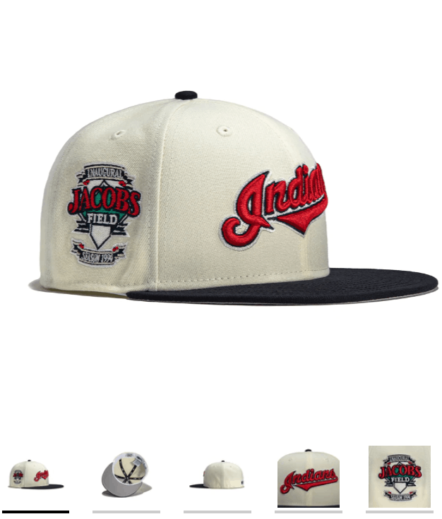 Hat Club × MLB × New Era 7 1/8 Hatclub Script Cleveland Indians Jacobs Field Season Size ONE SIZE - 8 Thumbnail