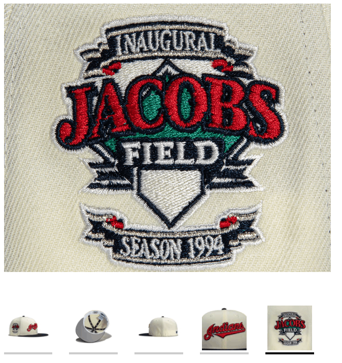 Hat Club × MLB × New Era 7 1/8 Hatclub Script Cleveland Indians Jacobs Field Season Size ONE SIZE - 10 Thumbnail