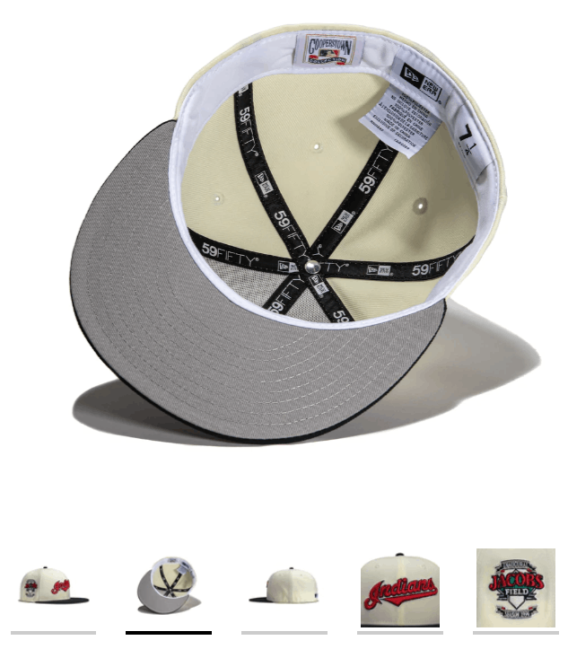 Hat Club × MLB × New Era 7 1/8 Hatclub Script Cleveland Indians Jacobs Field Season Size ONE SIZE - 11 Thumbnail