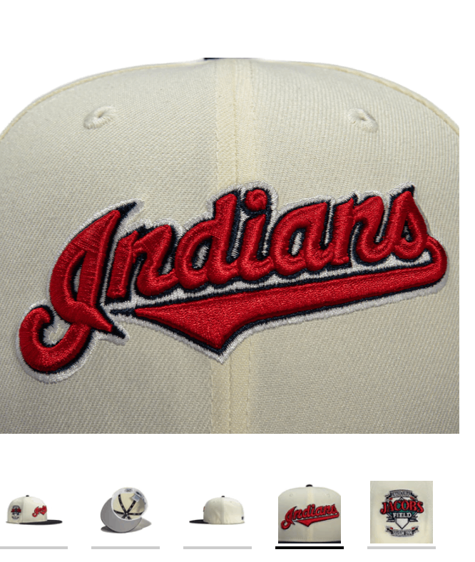 Hat Club × MLB × New Era 7 1/8 Hatclub Script Cleveland Indians Jacobs Field Season Size ONE SIZE - 9 Thumbnail