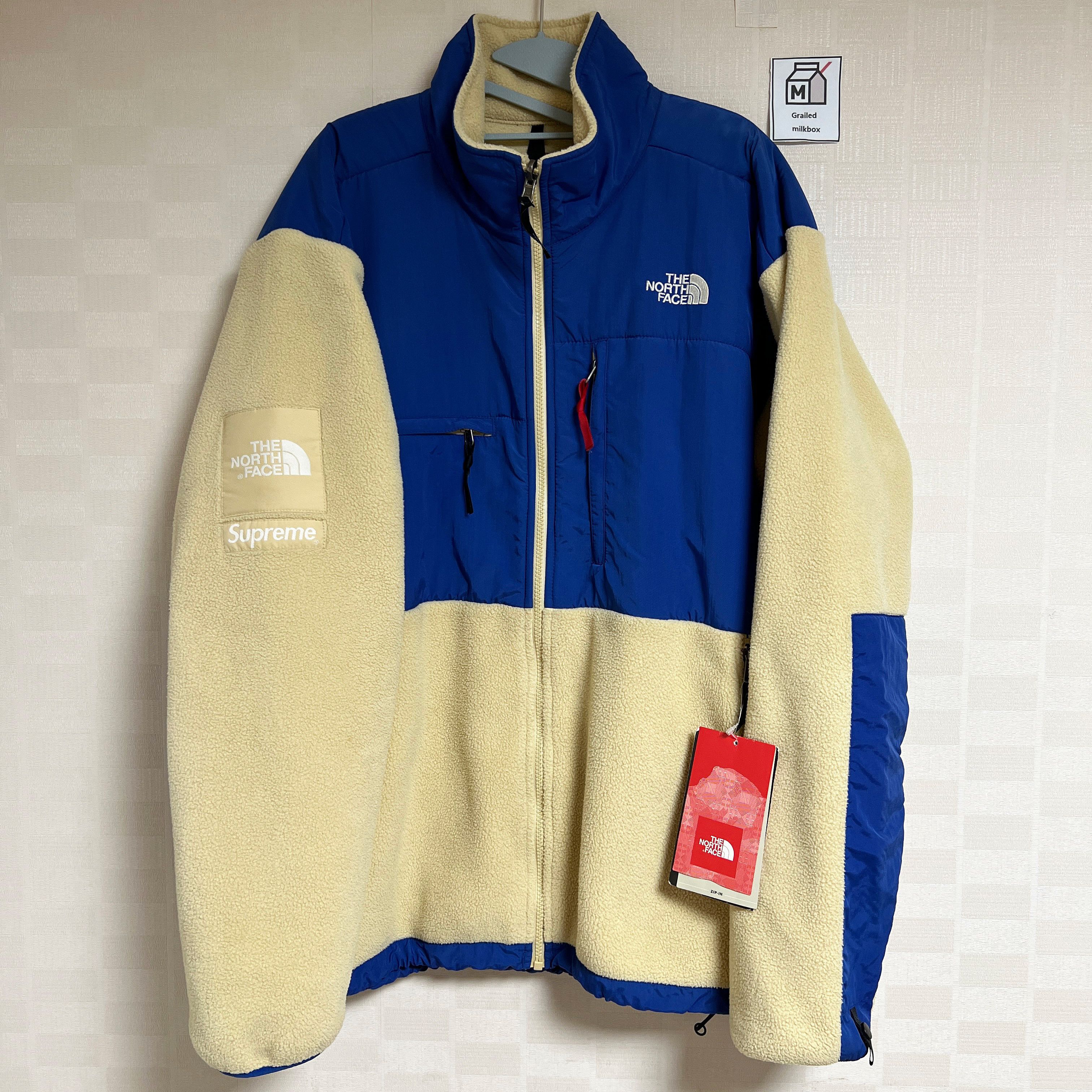 image of Supreme x The North Face Denali Fleece Blue Cream Ss08, Men's (Size XL)