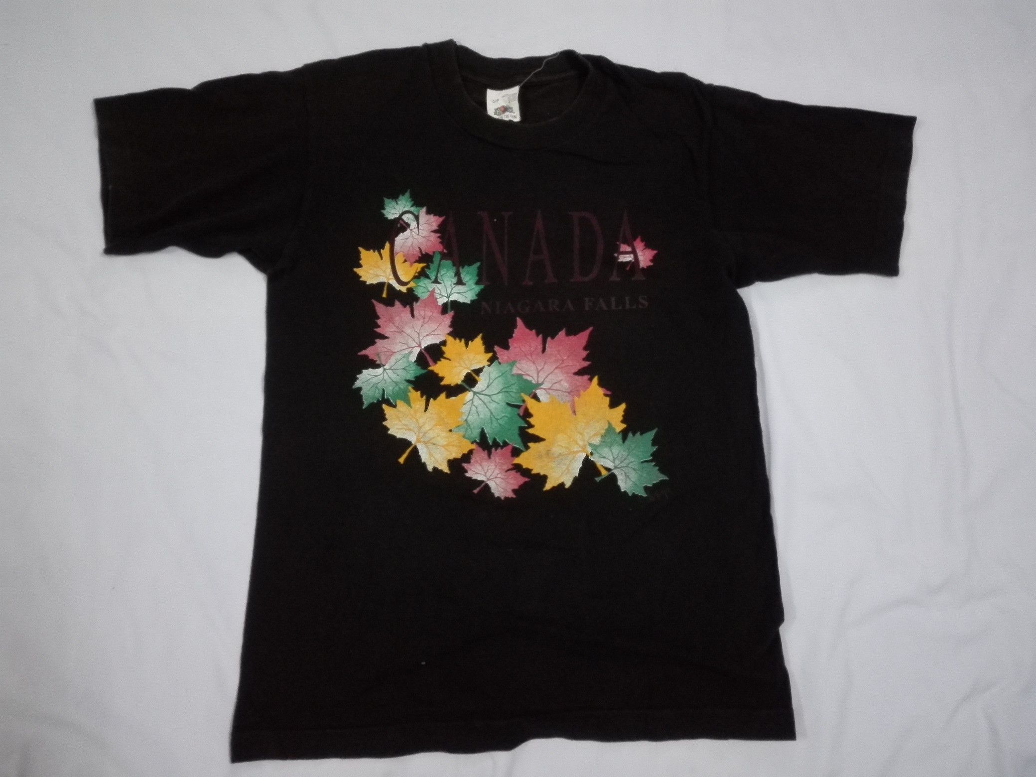 image of Fruit Of The Loom x Made In Canada Vintage 1980S 80's Canada Niagara Fall Tourist Tee in Black (Siz