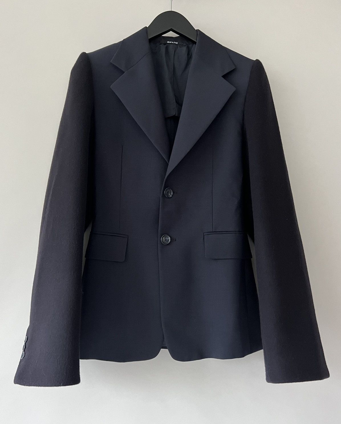 Maison Margiela FW19 Paneled wool and mohair-blend felt and woven blazer Size S / US 4 / IT 40 - 1 Thumbnail