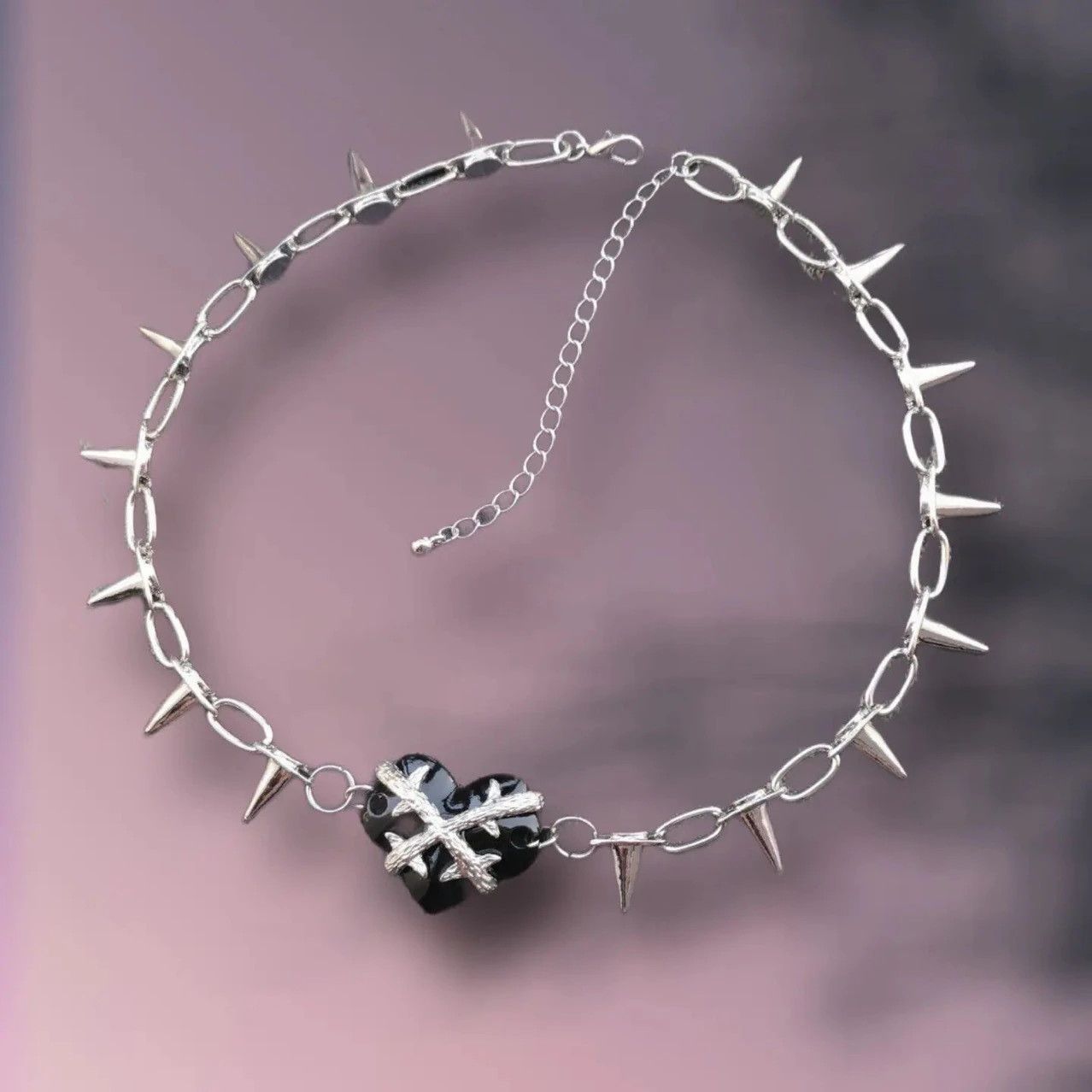 Jewelry Black Heart Necklace Size ONE SIZE - 2 Thumbnail