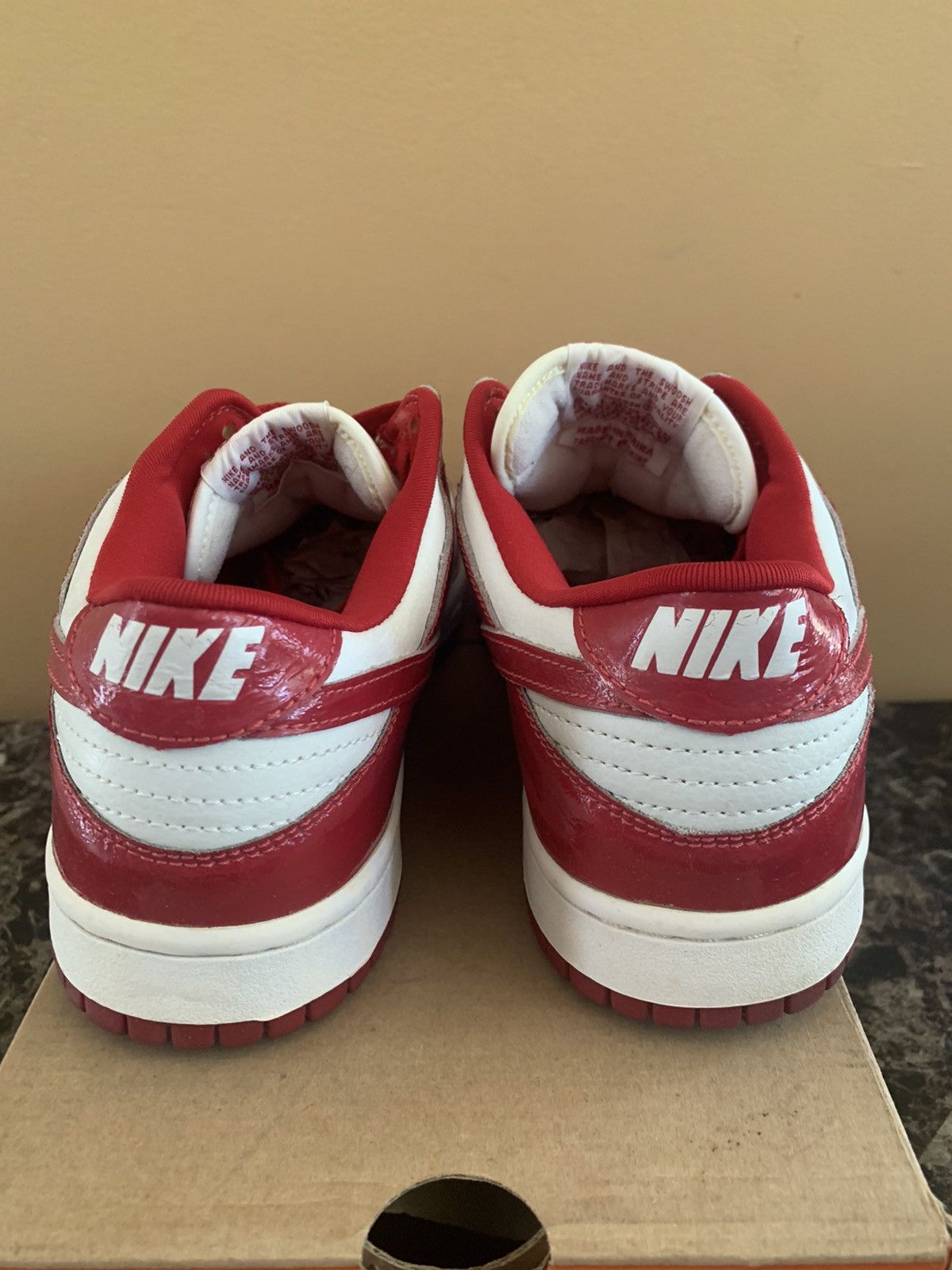 Nike Nike Dunk Low Patent Leather 2001 Varsity Red EU Exclusive Size US 9 / EU 42 - 5 Thumbnail