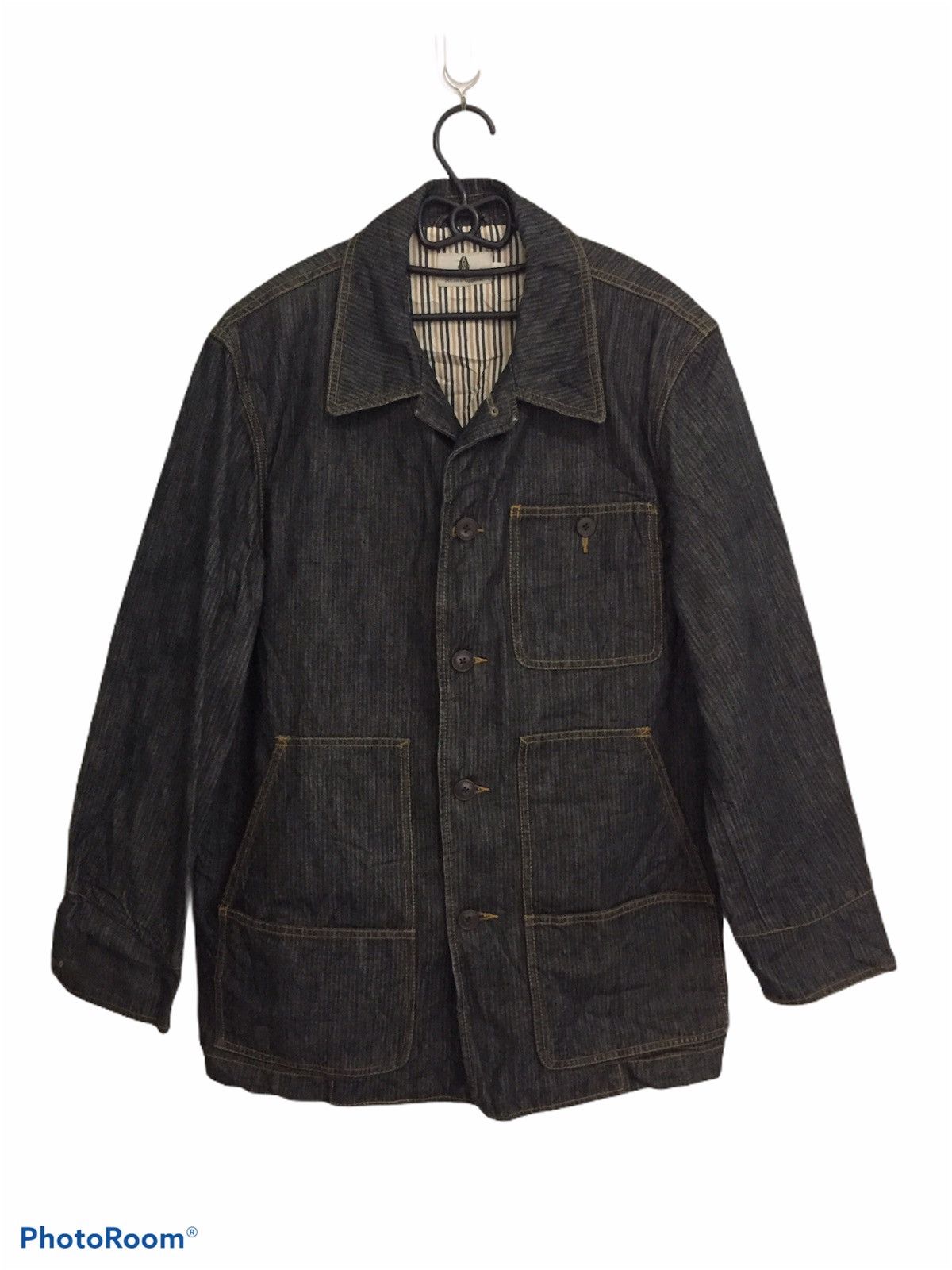 image of Denim Jacket x Hush Puppies Denim Like 5 Pockets Jacket, Men's (Size Large)