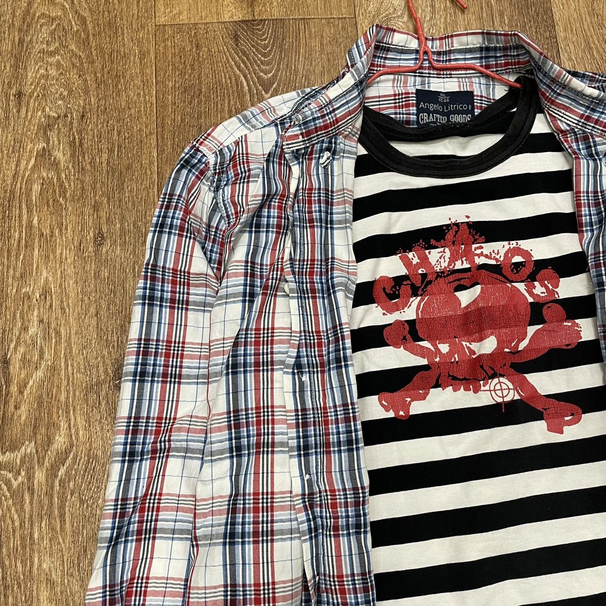 Vintage Vintage 90s Checkered Shirt Striped Graphic Grunge Baggy XXL Size US XXL / EU 58 / 5 - 4 Thumbnail