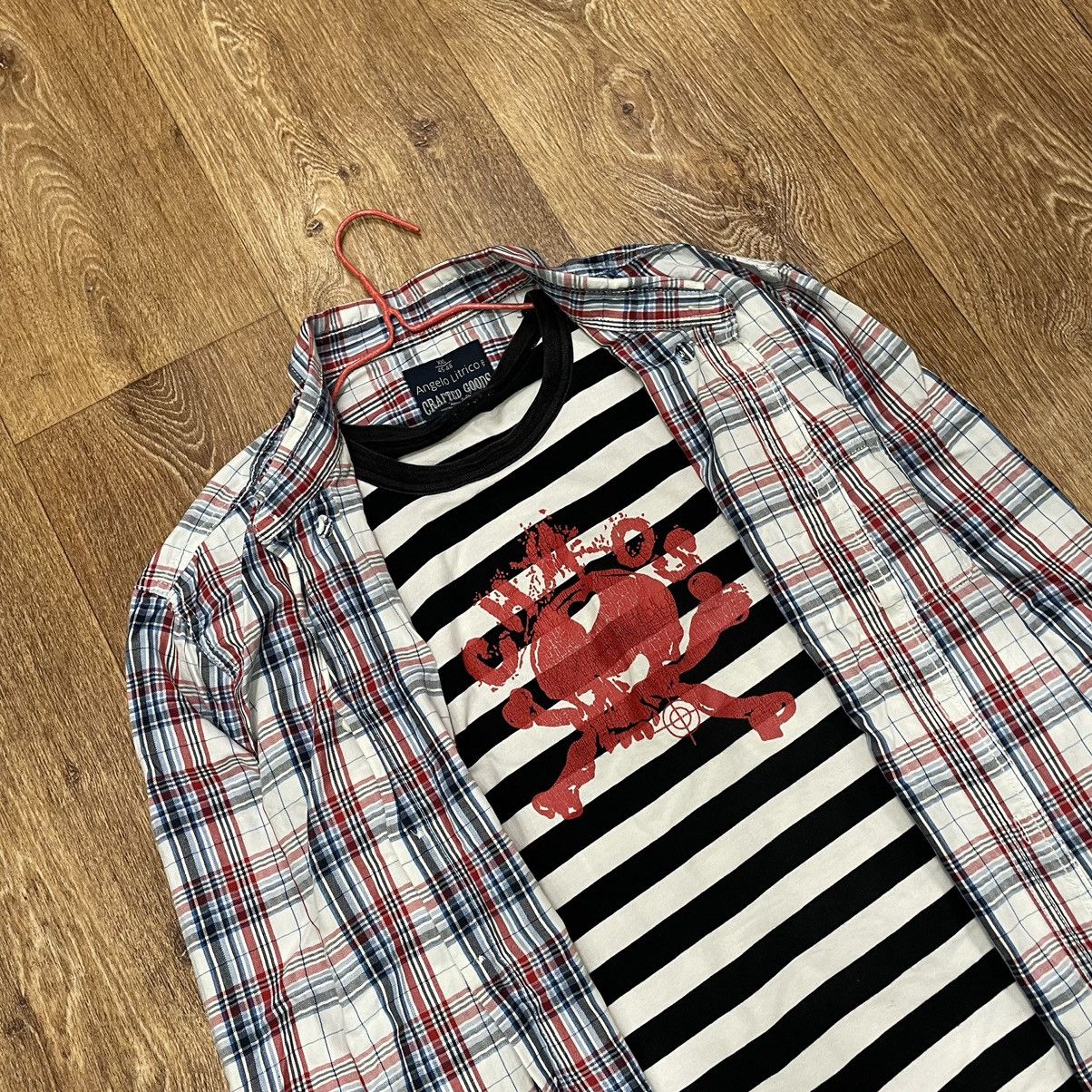 Vintage Vintage 90s Checkered Shirt Striped Graphic Grunge Baggy XXL Size US XXL / EU 58 / 5 - 5 Thumbnail