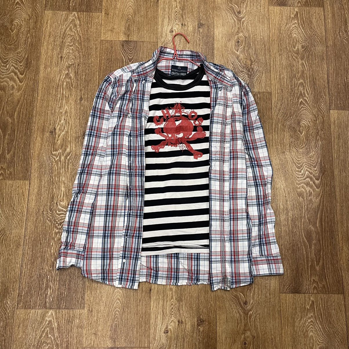 Vintage Vintage 90s Checkered Shirt Striped Graphic Grunge Baggy XXL Size US XXL / EU 58 / 5 - 1 Thumbnail