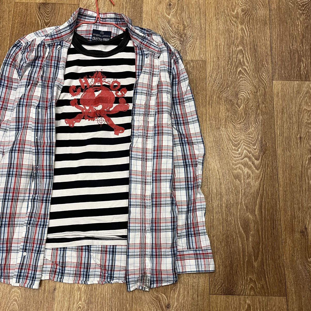 Vintage Vintage 90s Checkered Shirt Striped Graphic Grunge Baggy XXL Size US XXL / EU 58 / 5 - 3 Thumbnail