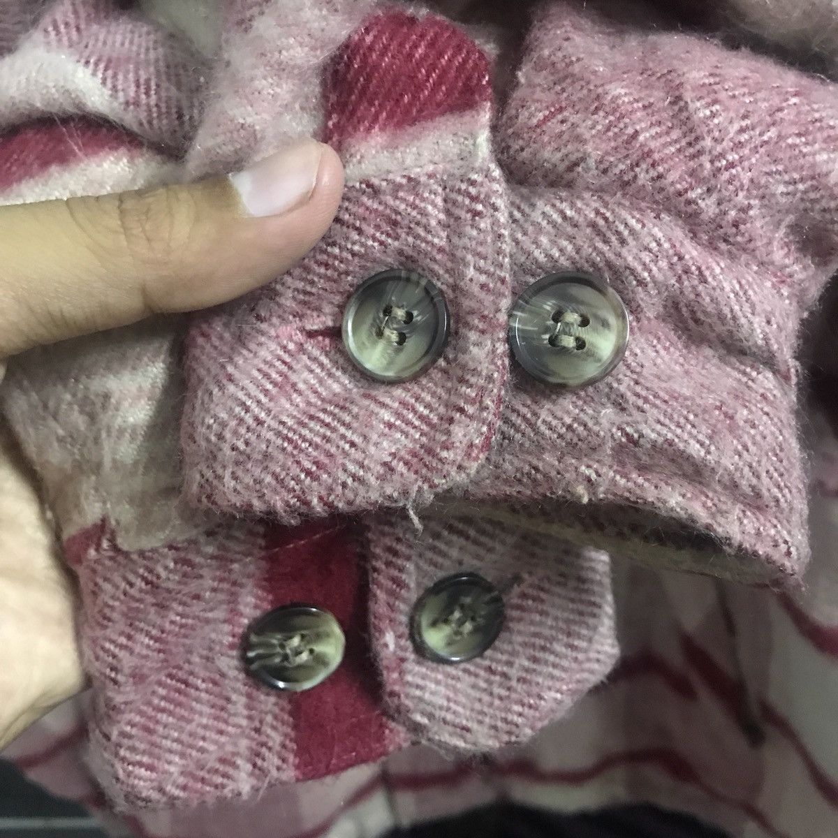 Japanese Brand × Vintage long sleeve flannel monogram design with sherpa lining Size US M / EU 48-50 / 2 - 6 Thumbnail