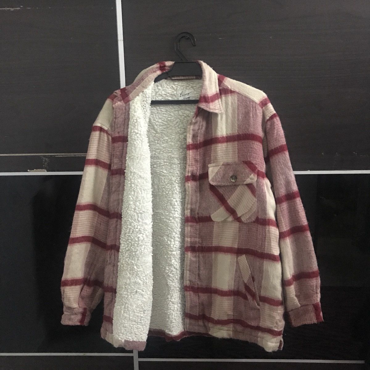 Japanese Brand × Vintage long sleeve flannel monogram design with sherpa lining Size US M / EU 48-50 / 2 - 1 Thumbnail