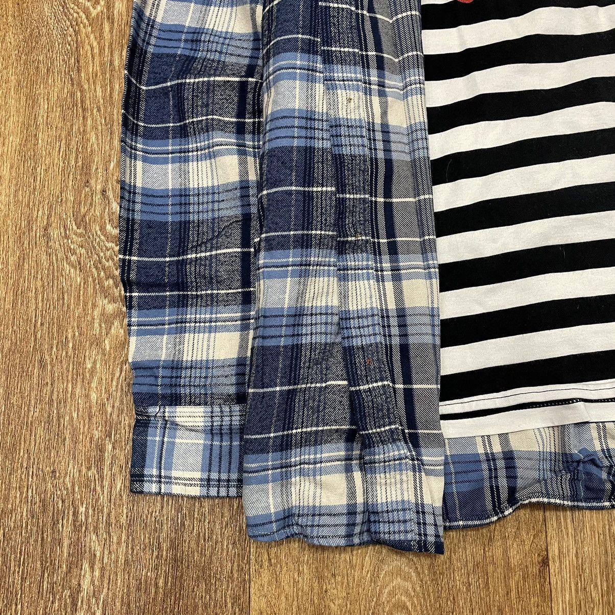 Vintage Vintage Y2K Checkered Shirt Striped Tee Layered Streetwear X Size US XL / EU 56 / 4 - 3 Thumbnail