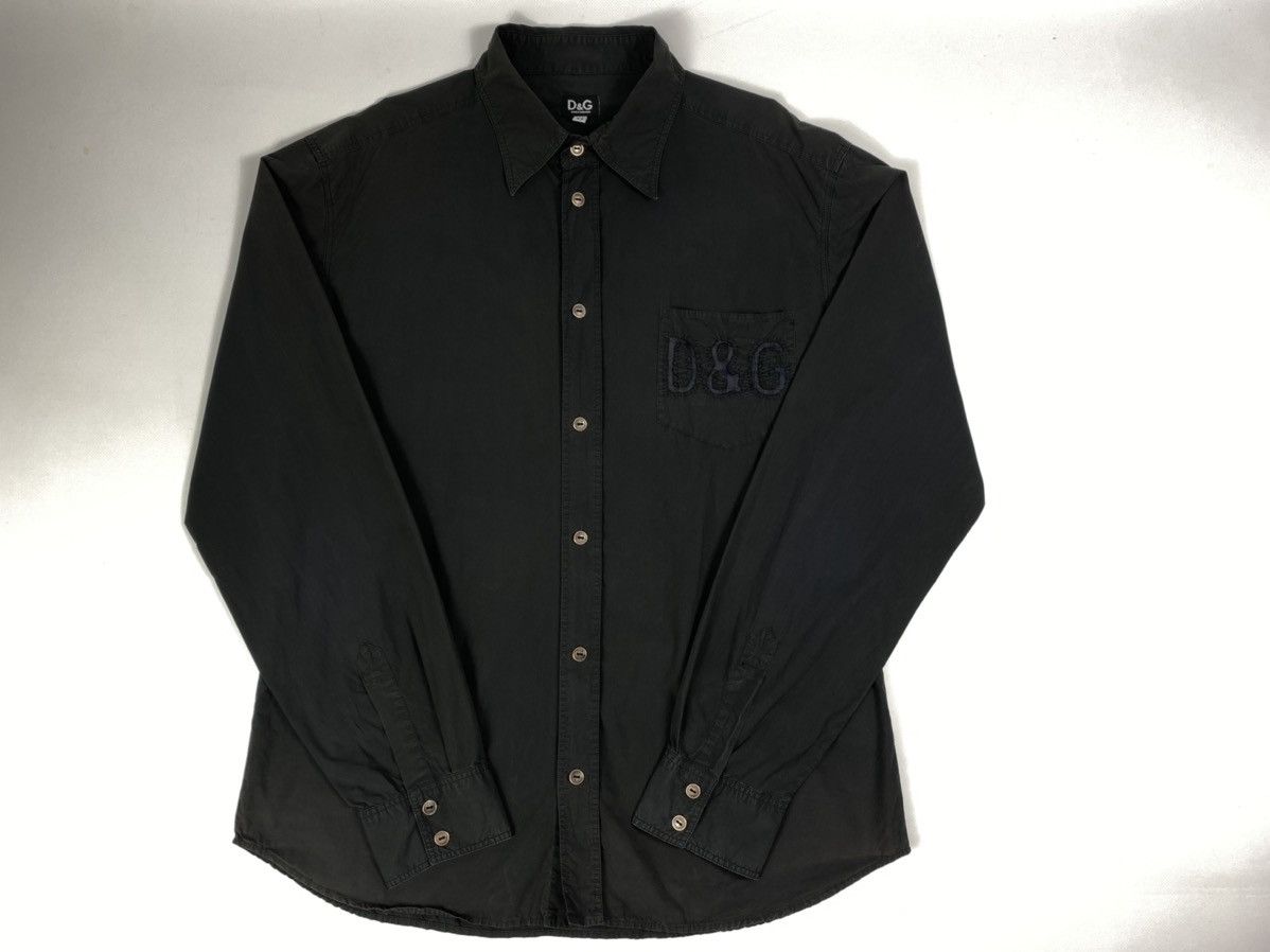 Dolce & Gabbana 🔥LASTDROP🔥 Vintage Pocket Logo DG Graphite Shirt Size US L / EU 52-54 / 3 - 2 Thumbnail