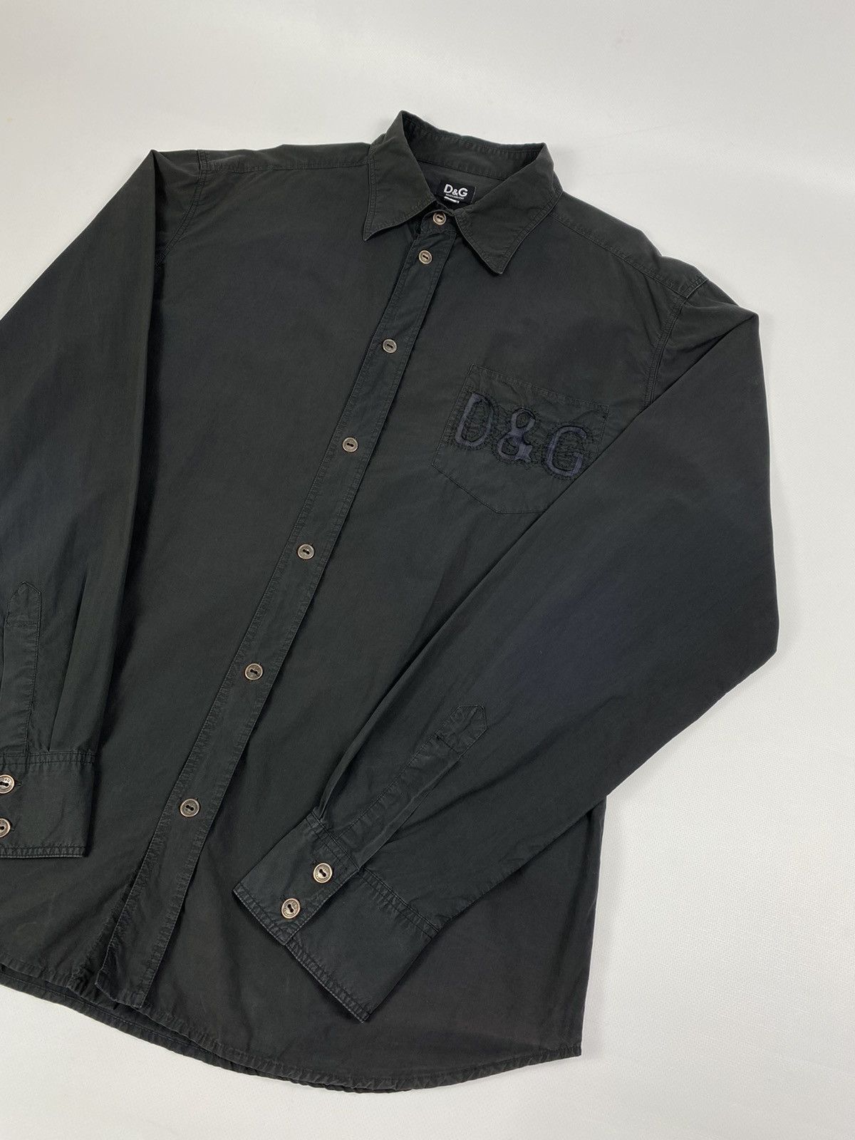 Dolce & Gabbana 🔥LASTDROP🔥 Vintage Pocket Logo DG Graphite Shirt Size US L / EU 52-54 / 3 - 3 Thumbnail