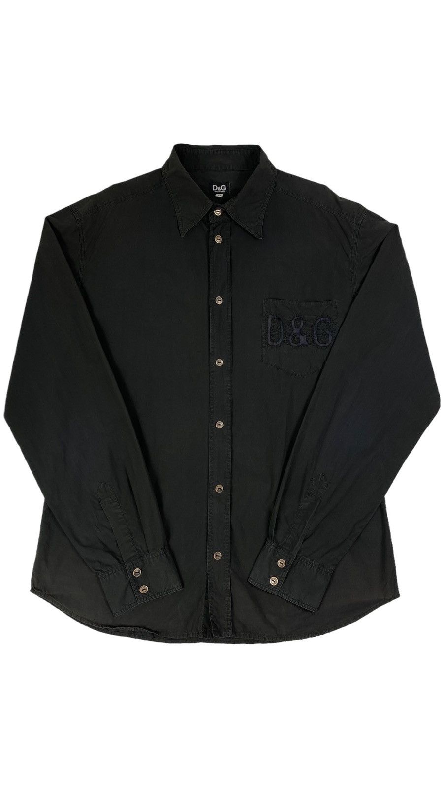 Dolce & Gabbana 🔥LASTDROP🔥 Vintage Pocket Logo DG Graphite Shirt Size US L / EU 52-54 / 3 - 1 Thumbnail