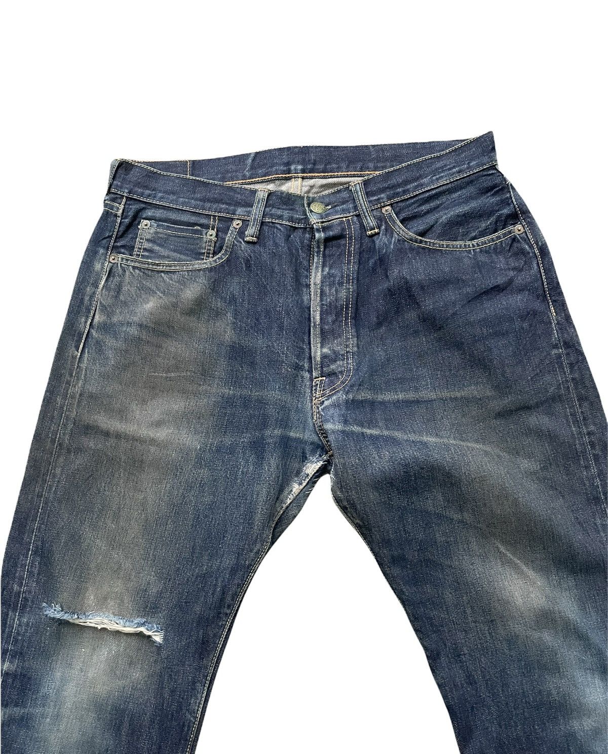 Sugar Cane Sugar Cane & Co Vintage Selvedge Distressed Denim Size US 33 - 11 Thumbnail