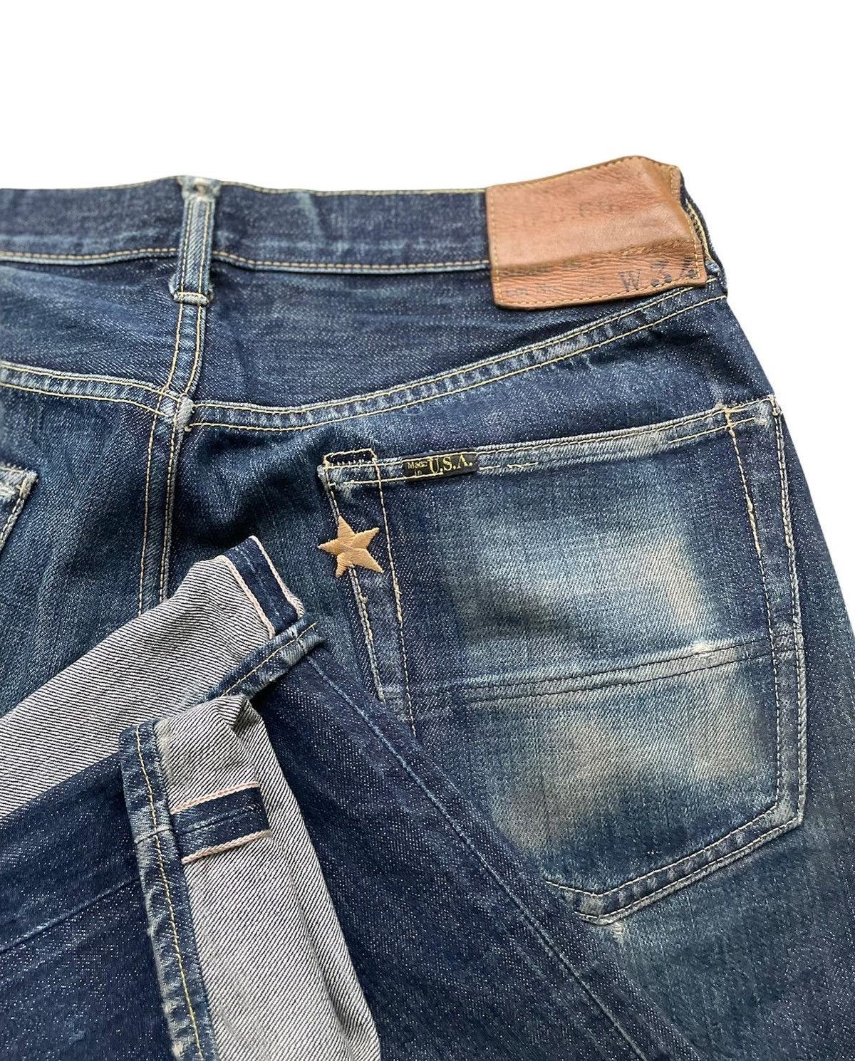 Sugar Cane Sugar Cane & Co Vintage Selvedge Distressed Denim Size US 33 - 6 Thumbnail