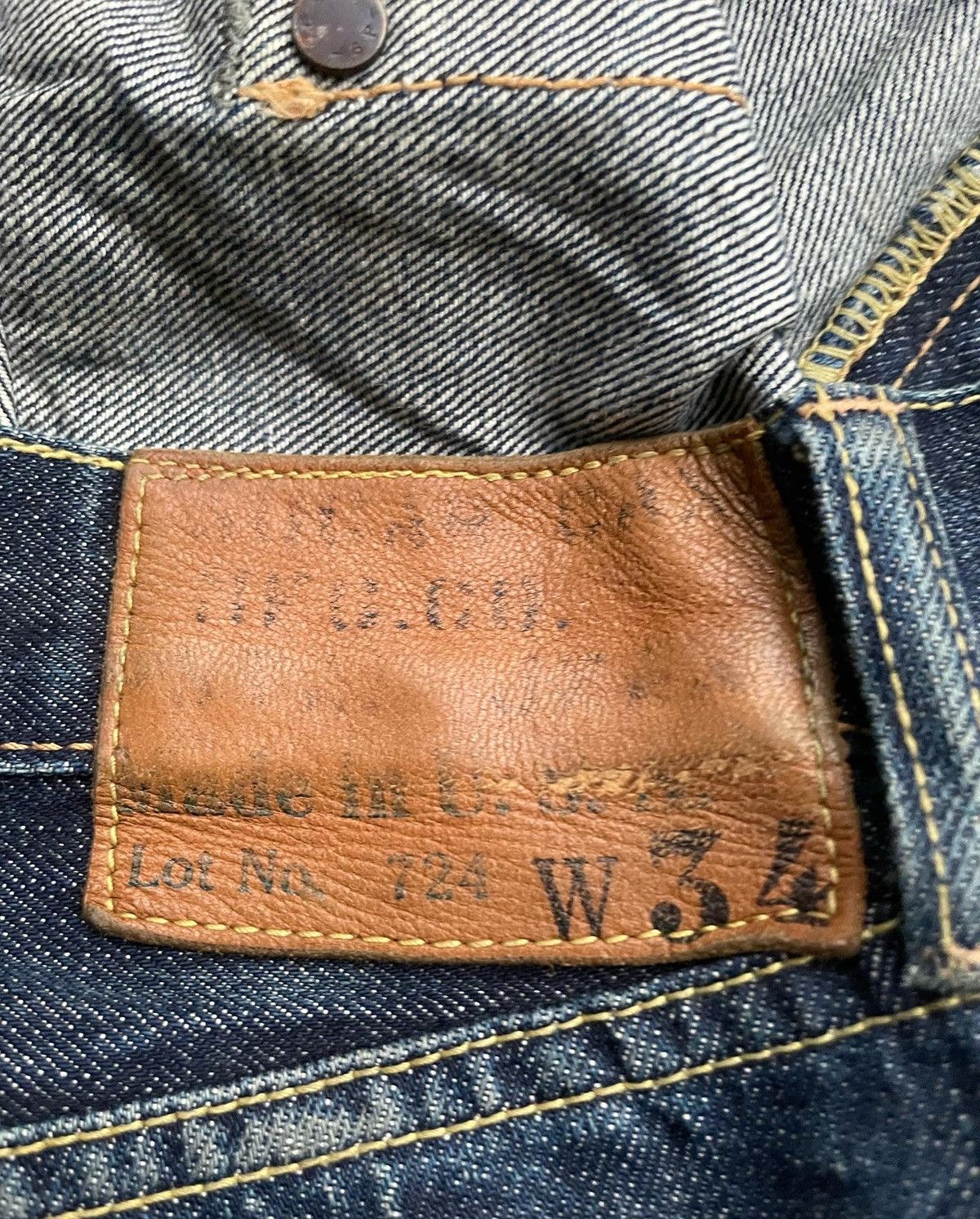 Sugar Cane Sugar Cane & Co Vintage Selvedge Distressed Denim Size US 33 - 8 Thumbnail