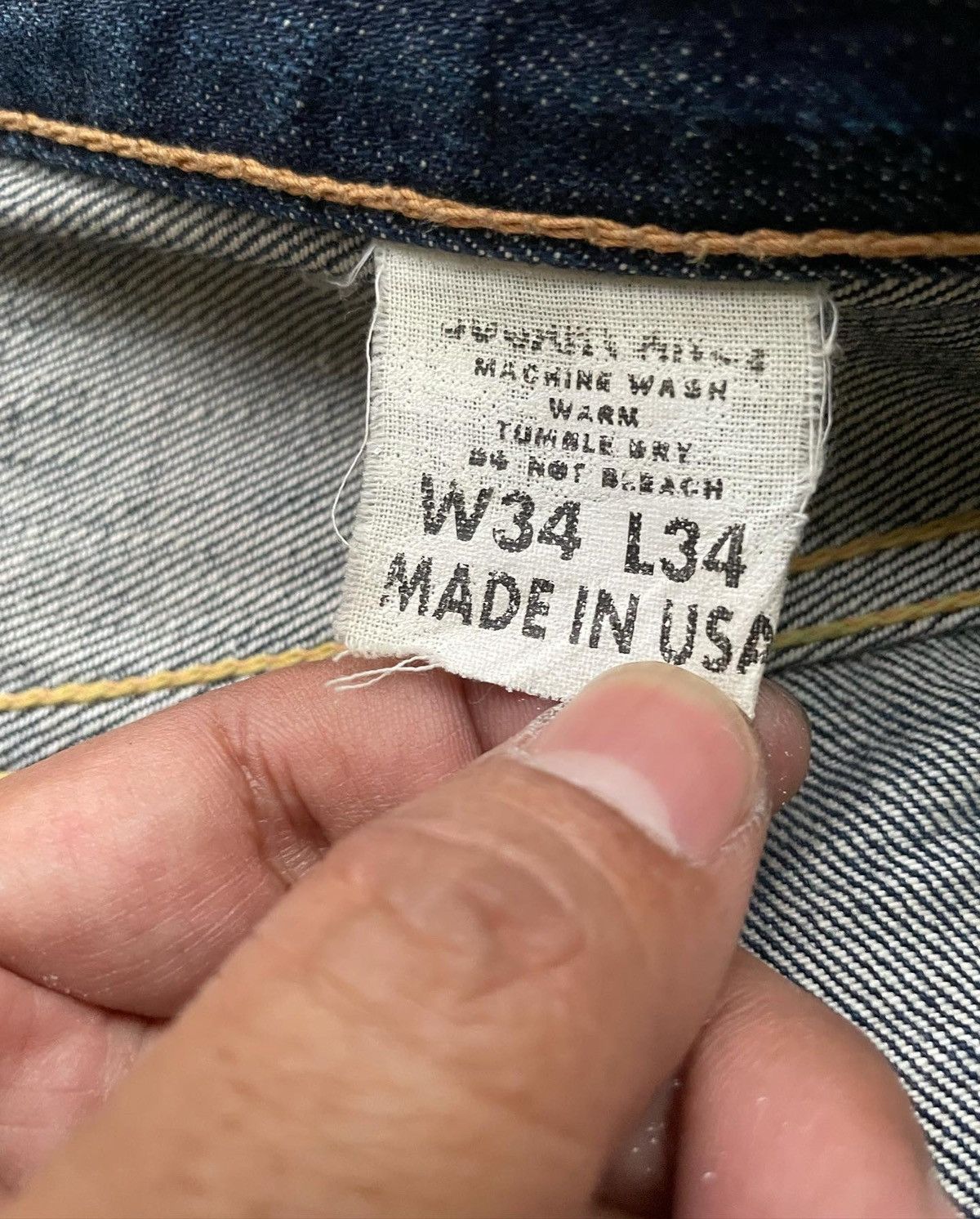 Sugar Cane Sugar Cane & Co Vintage Selvedge Distressed Denim Size US 33 - 9 Thumbnail