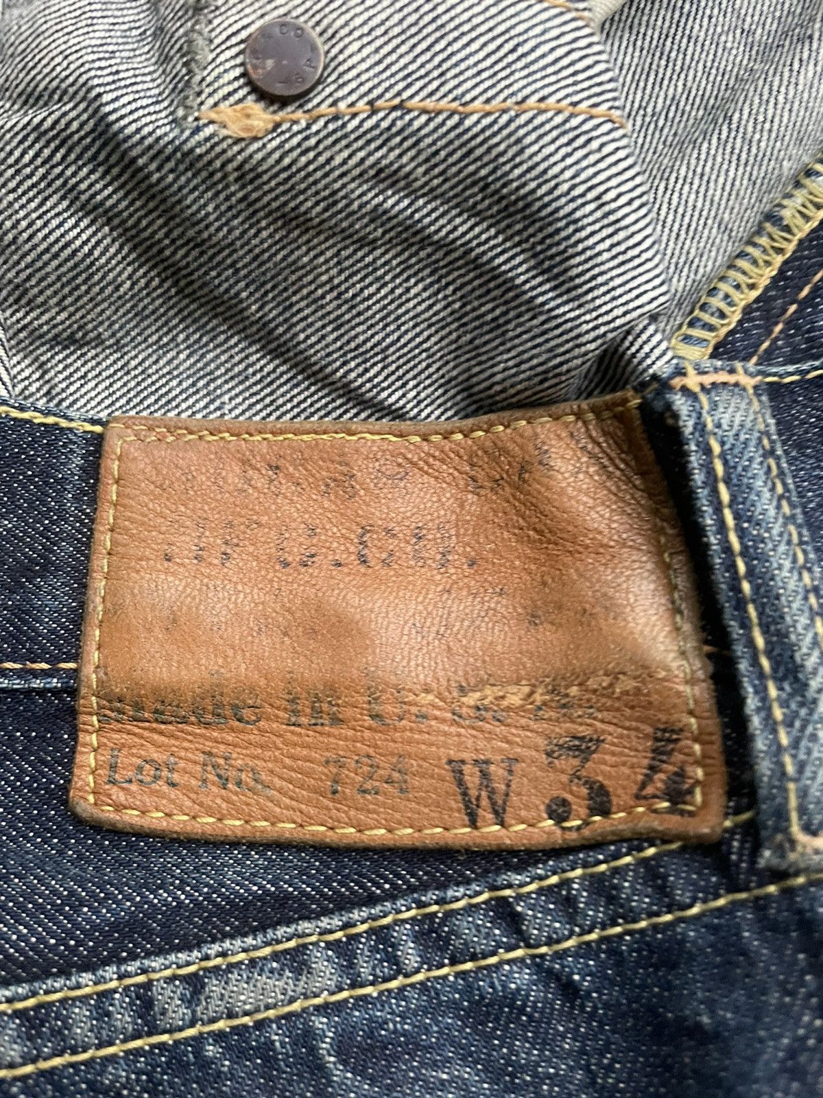 Sugar Cane Sugar Cane & Co Vintage Selvedge Distressed Denim Size US 33 - 21 Thumbnail